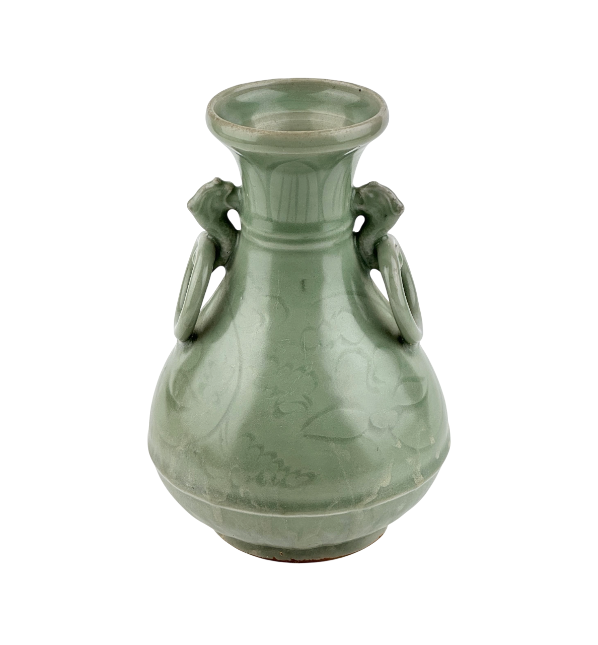 Carved Longquan Celadon Vase, Yuan-Ming Dynasty