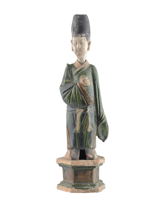 Large Green Glazed Court Figures, Ming Period
