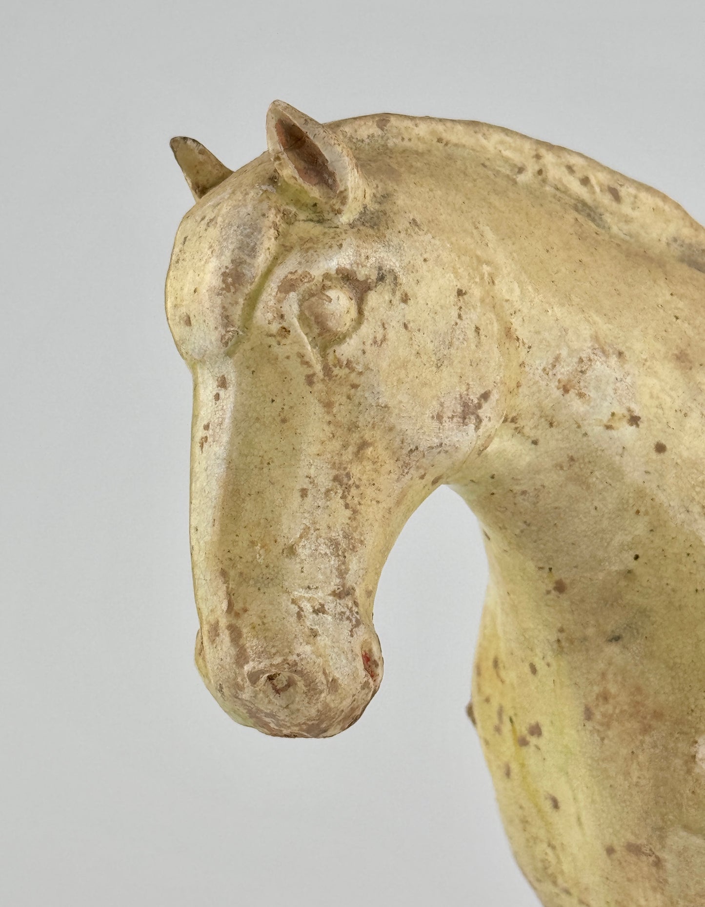 Straw-Glazed Pottery Figure of a man on Horseback, Sui to Tang Dynasty