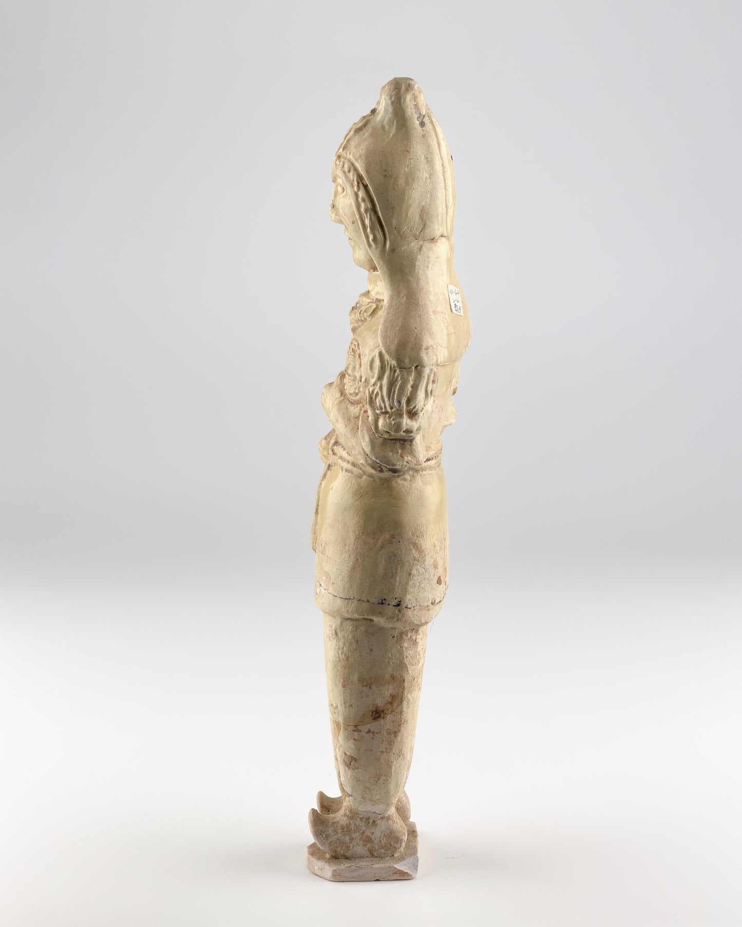 Large Straw Glazed Pottery Figure of a Solider, Sui to Tang Dynasty