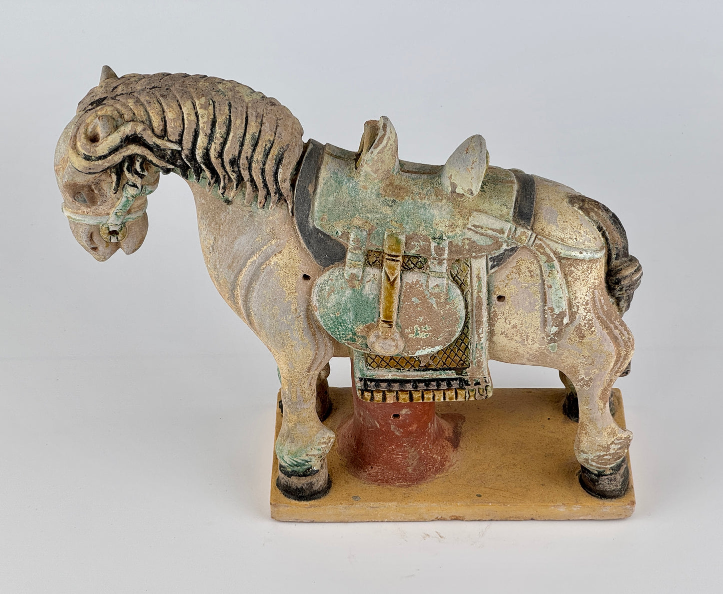 Ming Period Large Pottery Horse with Saddle (15-16th Century)