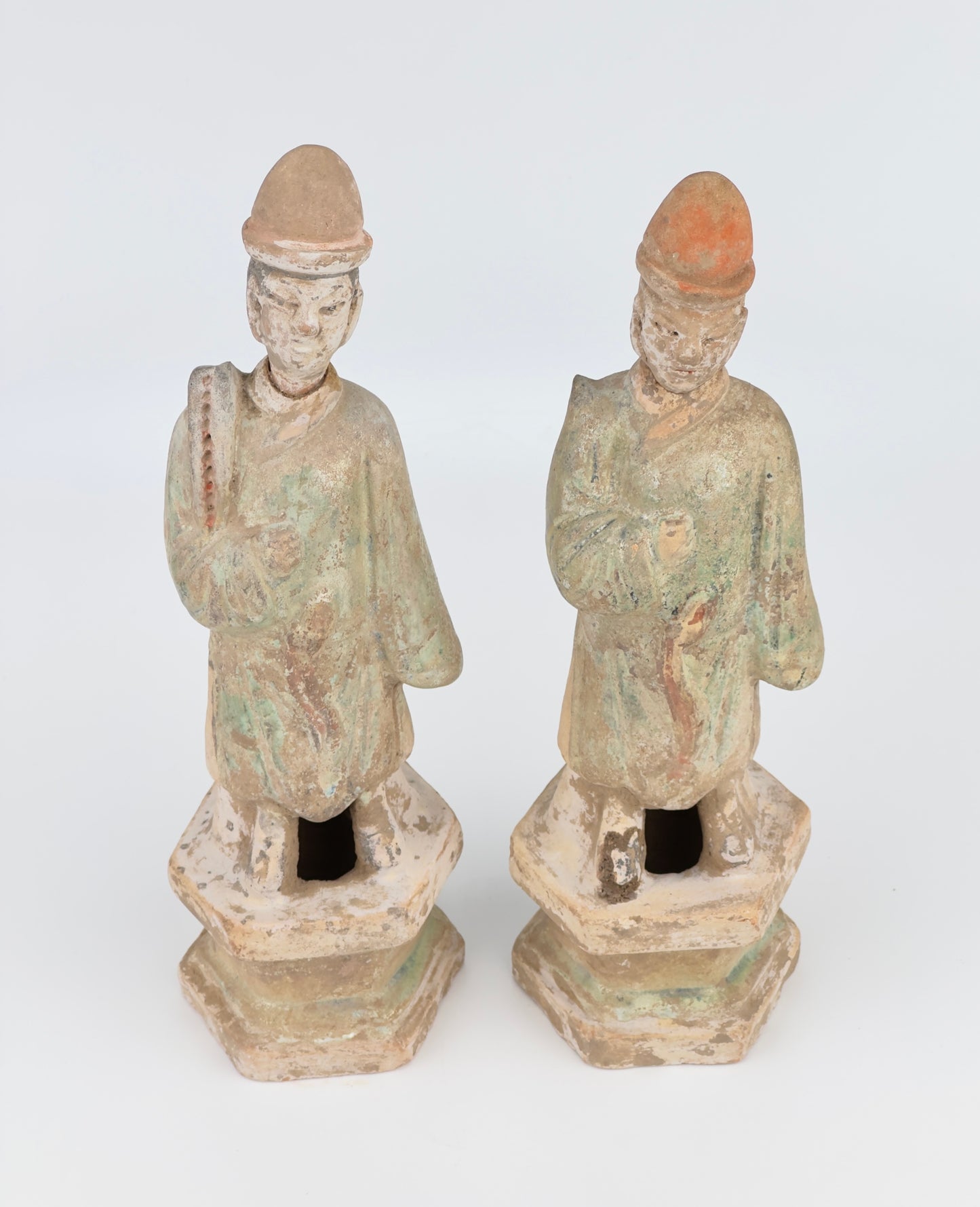 Standing Green Glazed Pottery Attendant Figure