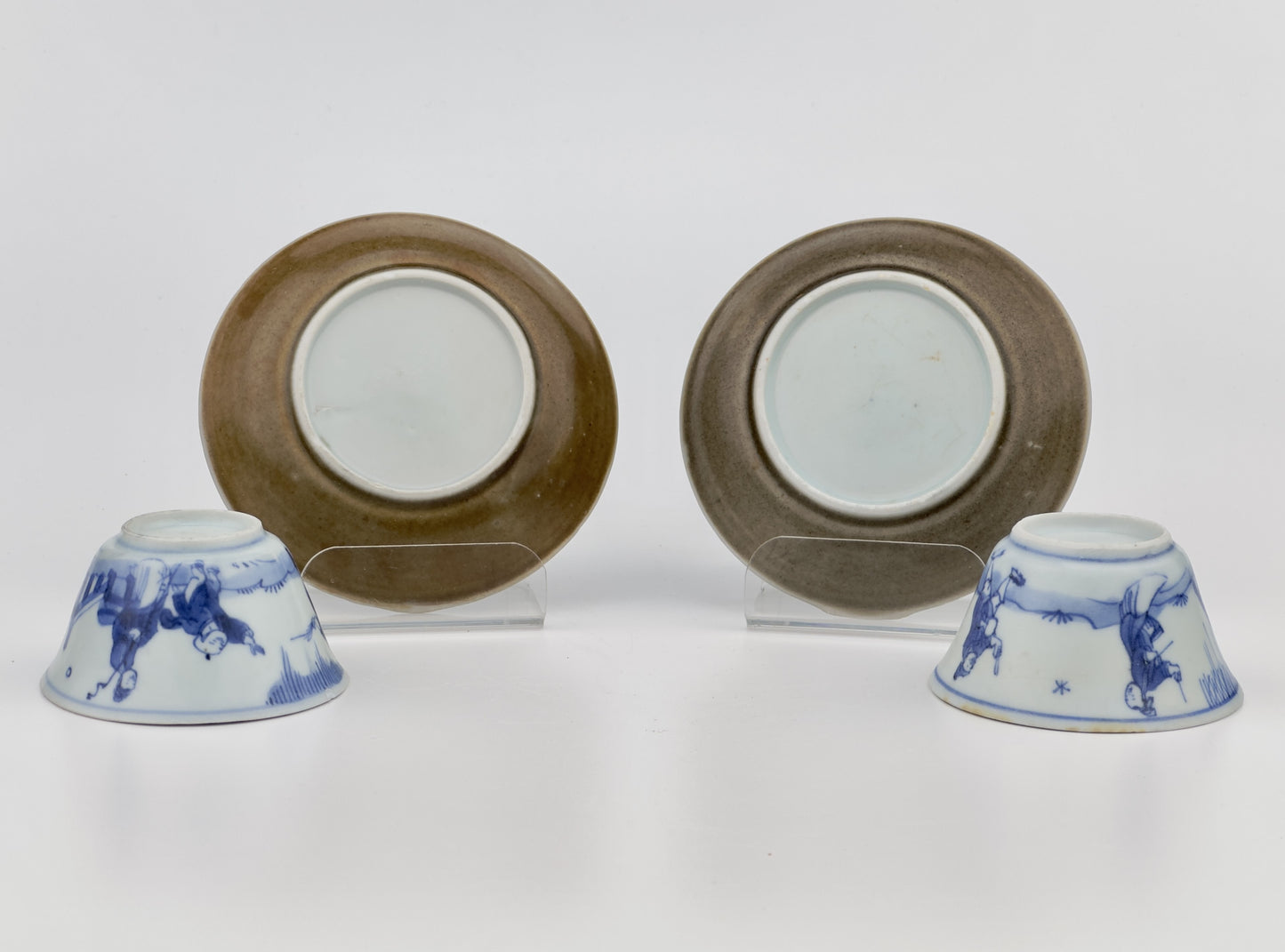 BLUE AND WHITE GARDEN PATTERN TEA SET C 1725, QING DYNASTY, YONGZHENG REIGN