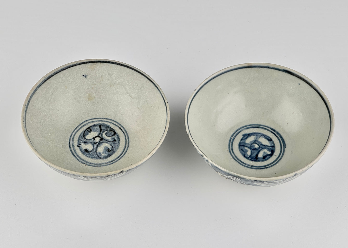 Pair of Bowls from Shipwreck, Late Ming Era(16-17th century)
