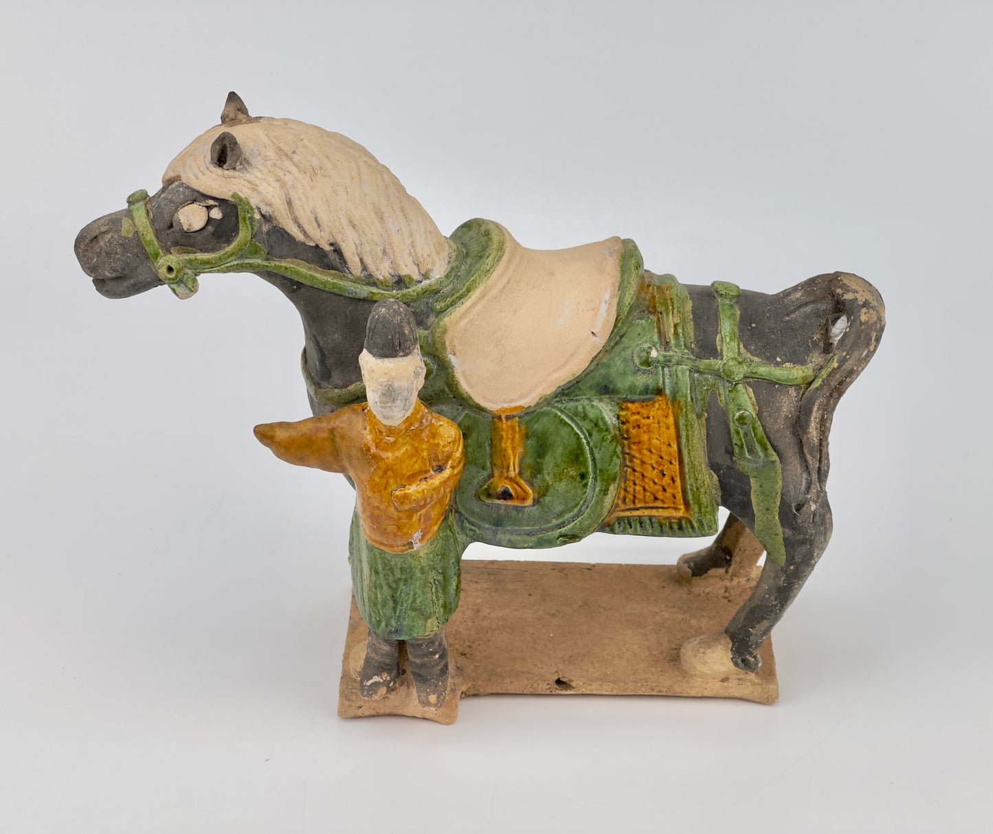 Green-Glazed Horse and Rider, Ming period(15-16th Century)