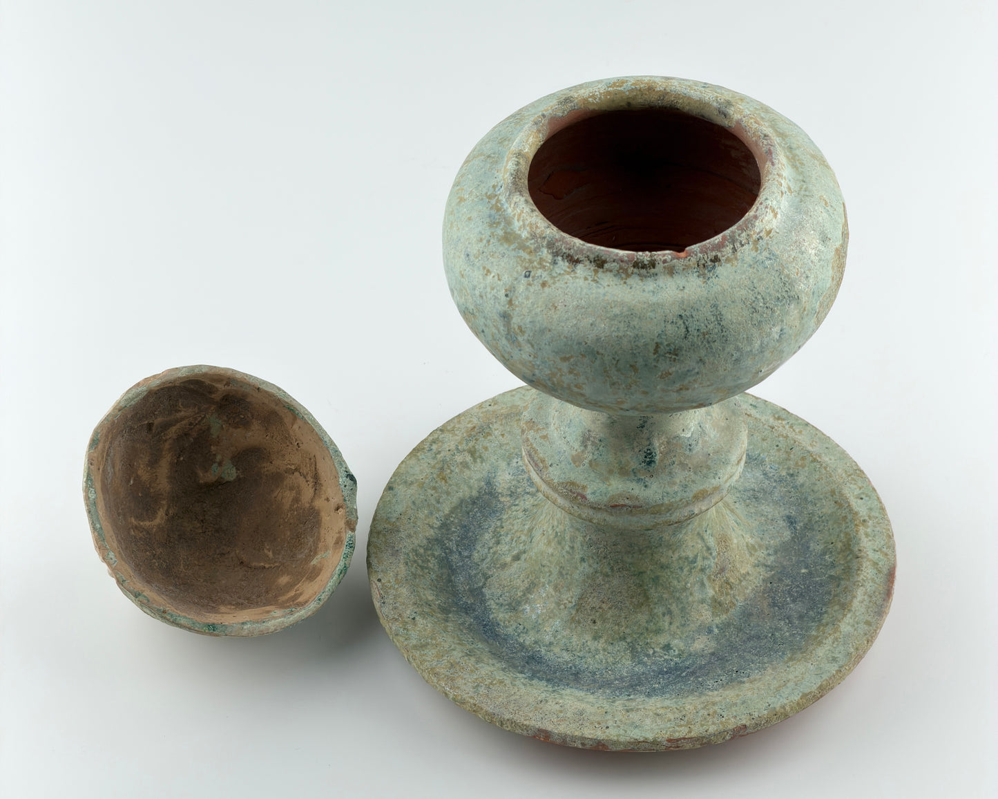 Green Lead-Glazed Pottery Boshan Censer, Han Dynasty