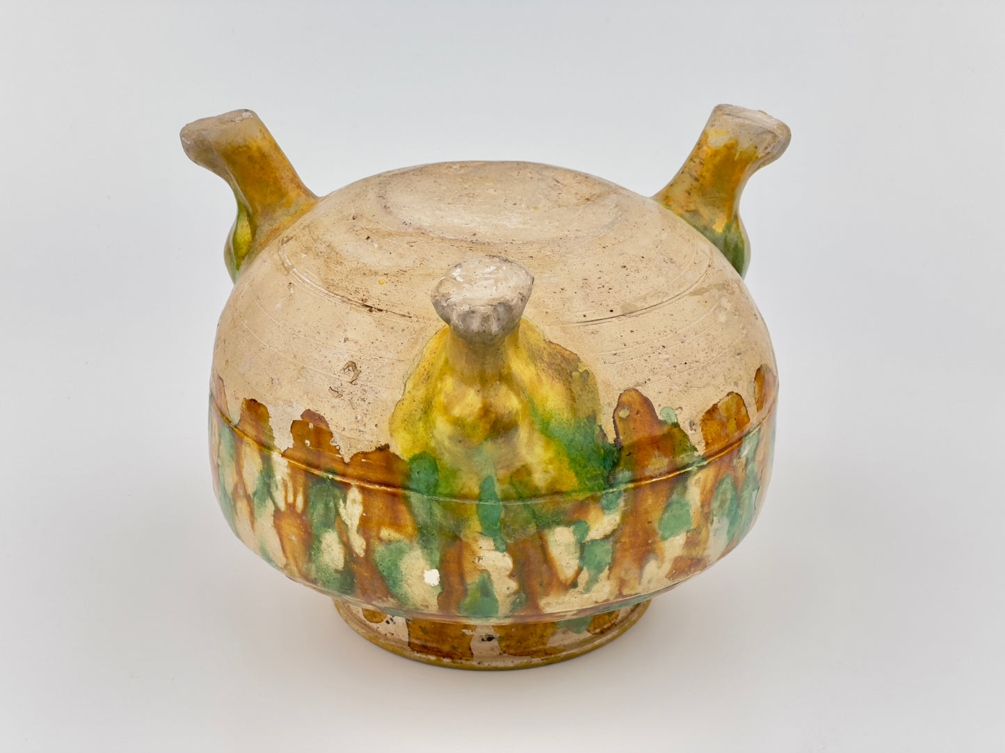 Sancai-Glazed Pottery Tripod Jar, Tang Dynasty