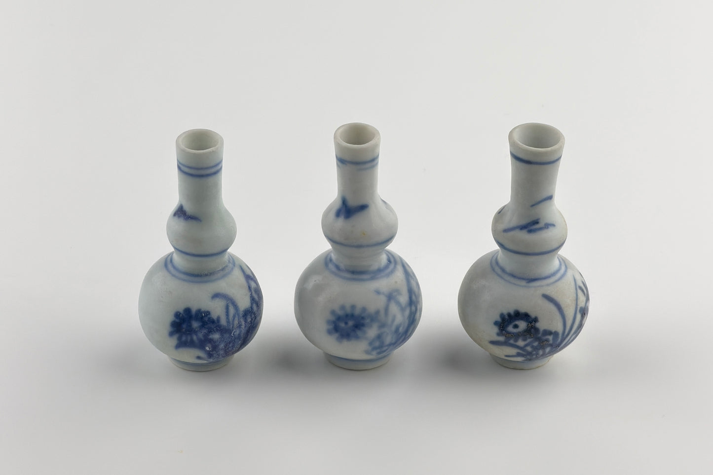 Three Blue and White Miniature Vases, C 1725, Qing Dynasty, Yongzheng Era