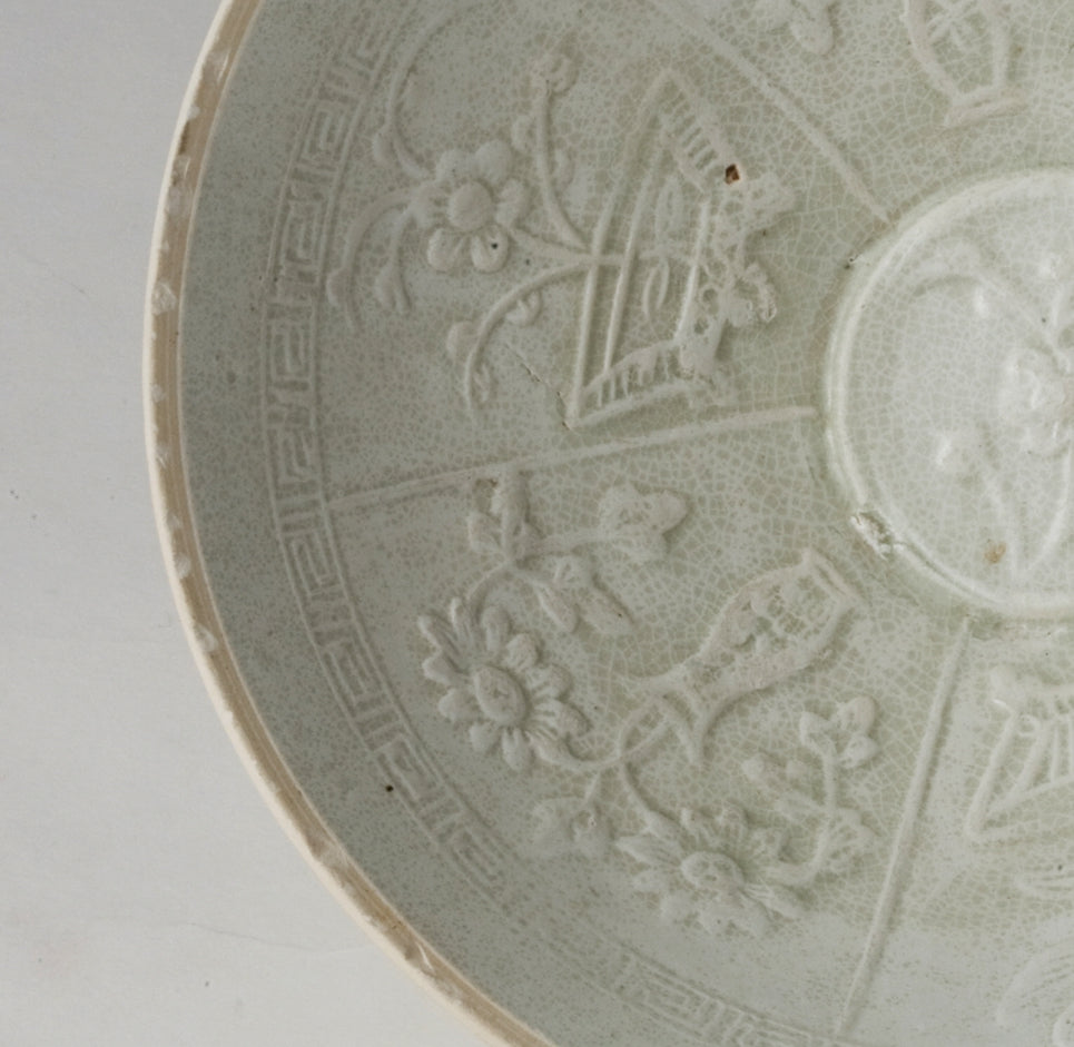 Bowl with Hexagonal Radial Floral Design, Song Dynasty