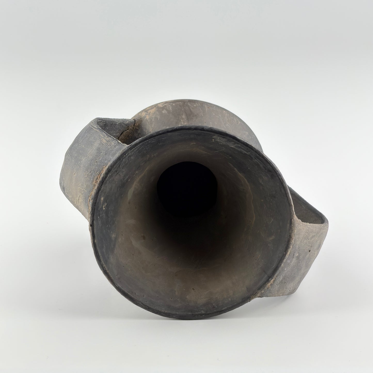 Double-handled Black Pottery Vessel