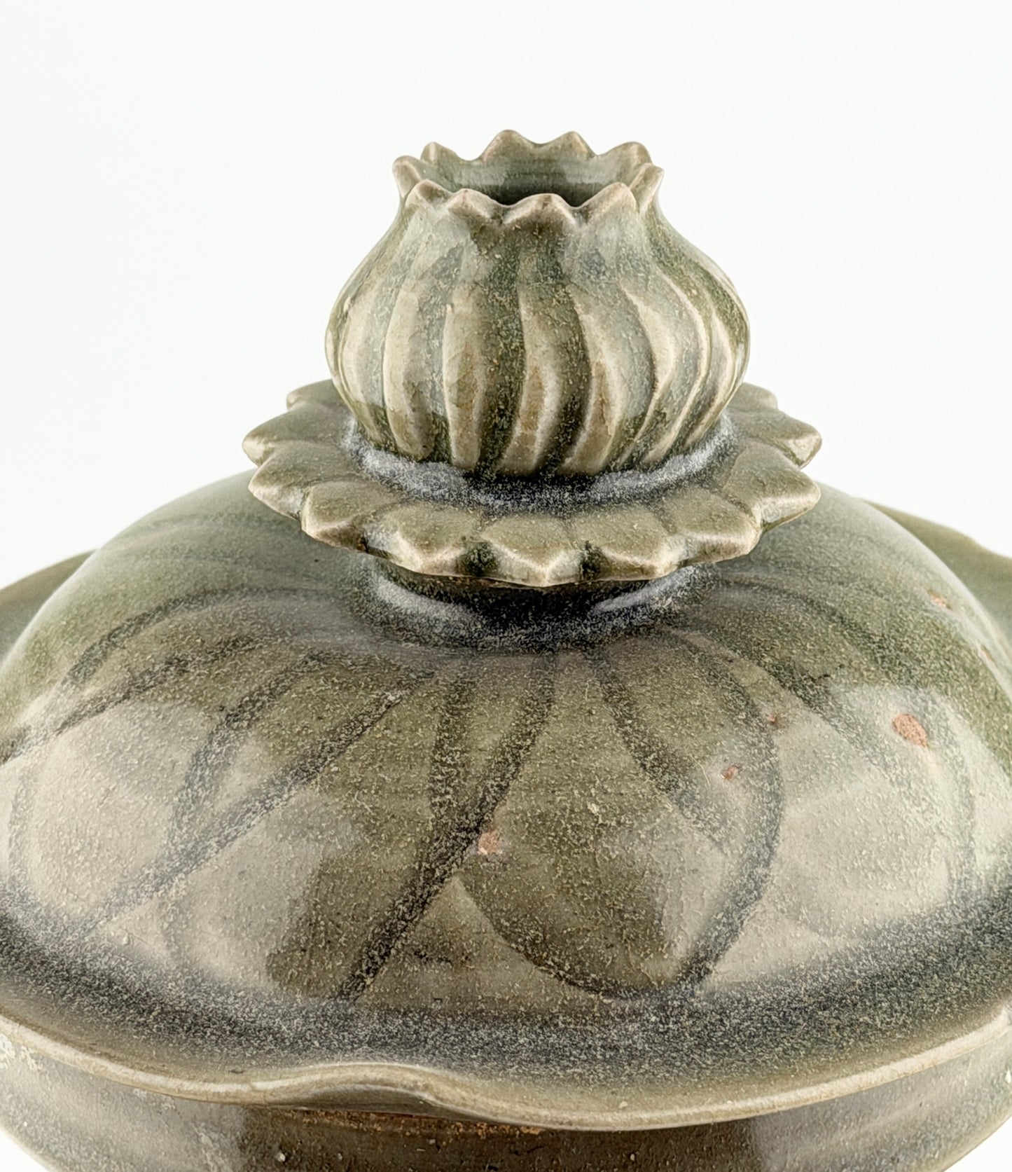 Celadon jar with carved lotus petal design, Song Dynasty