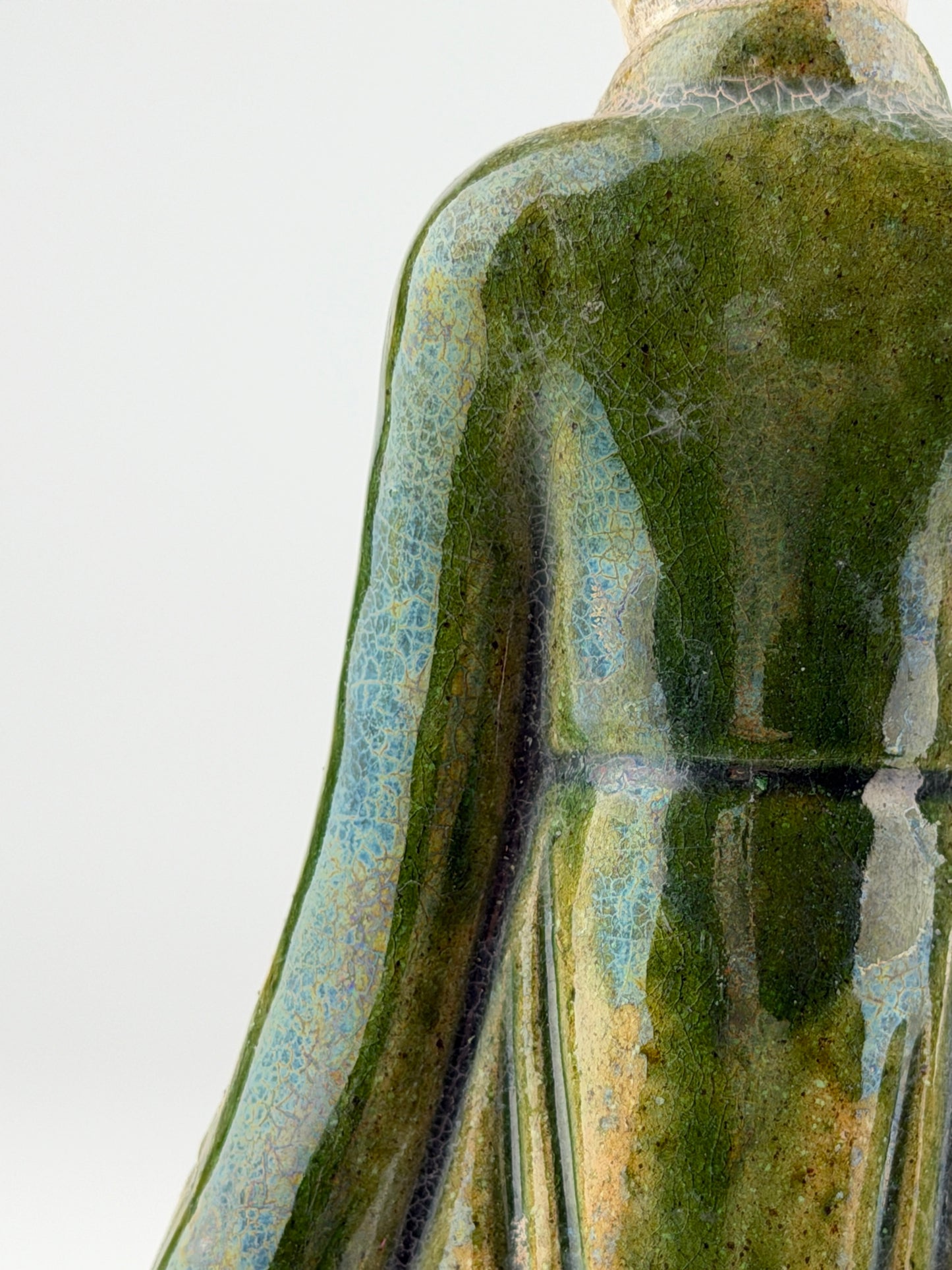 Two Green Glazed Court Figures, Ming Period
