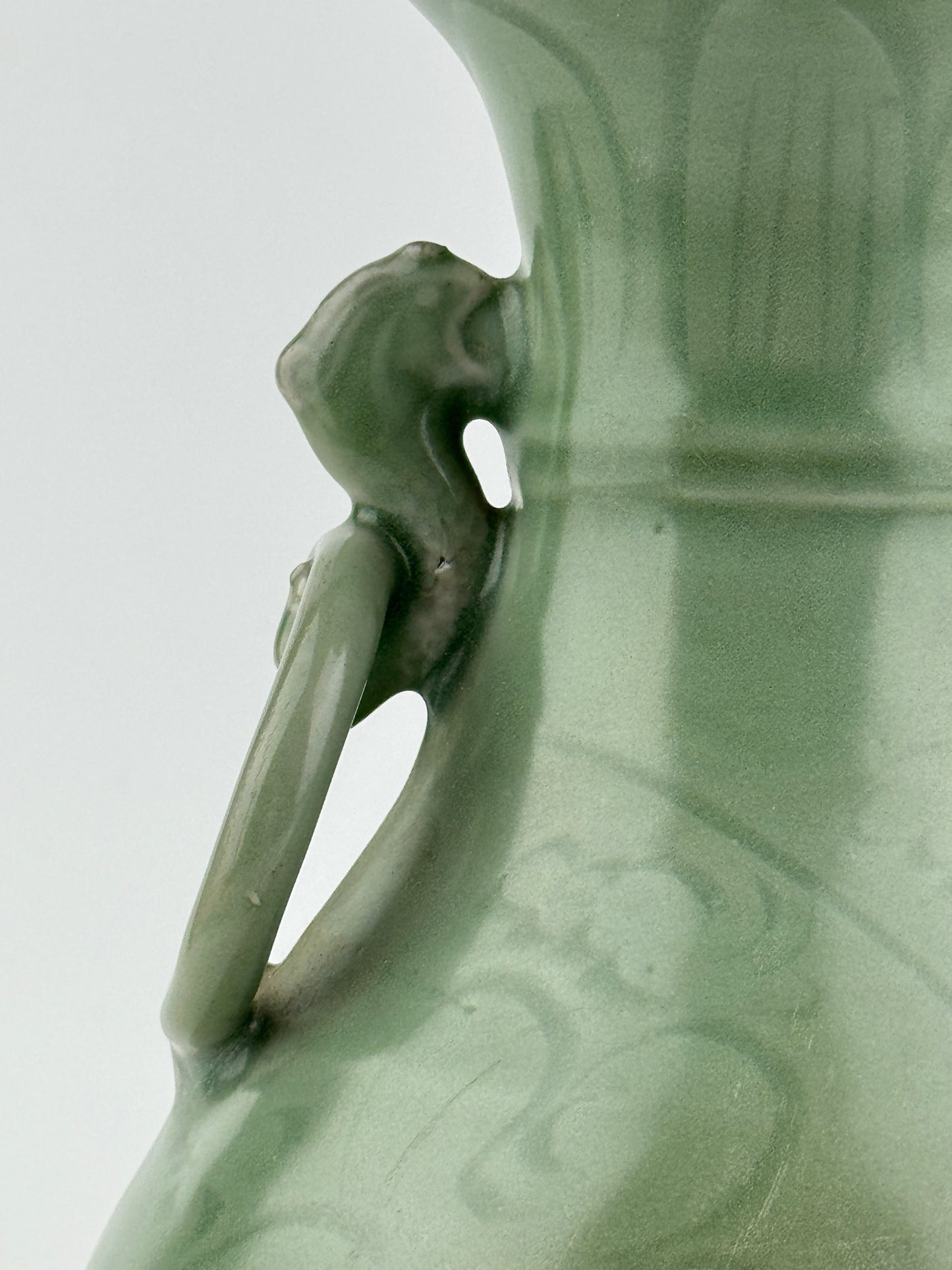 Carved Longquan Celadon Vase, Yuan-Ming Dynasty