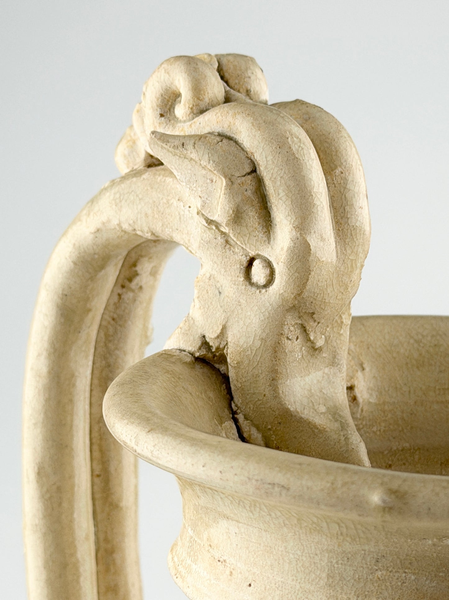 A Large and Rare Straw-Glazed Pottery Amphora, Tang Dynasty