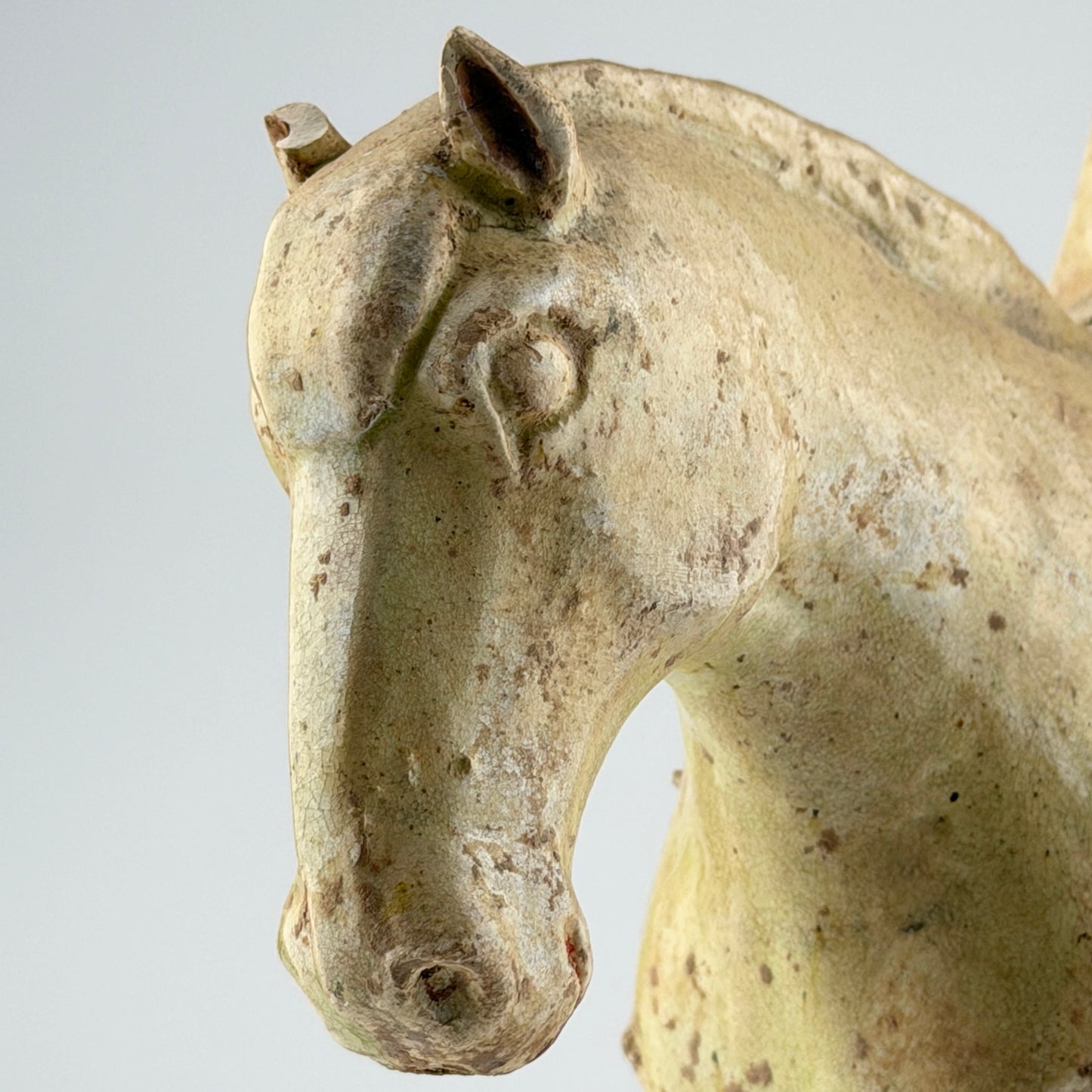 Straw-Glazed Pottery Figure of a man on Horseback, Sui to Tang Dynasty