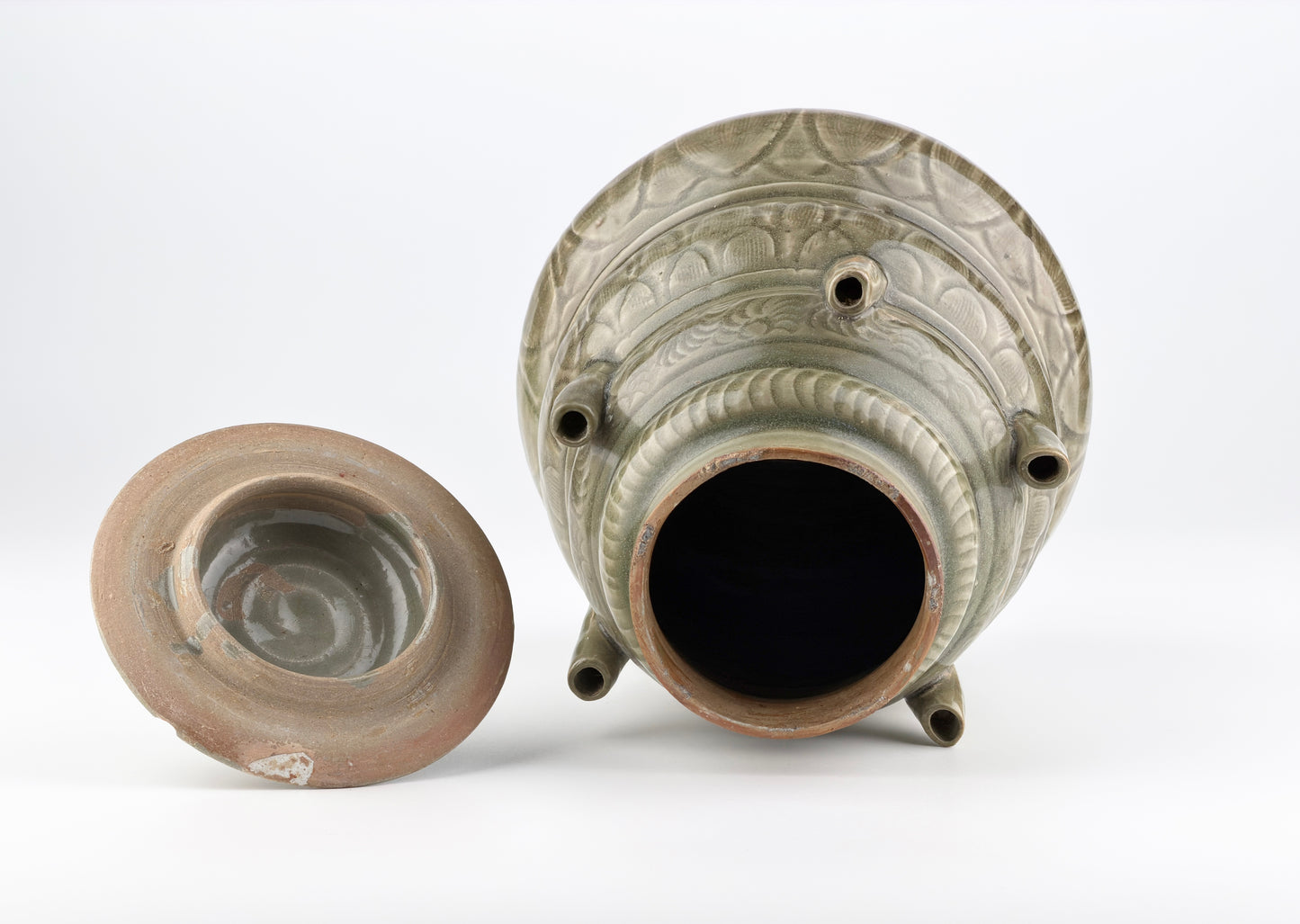 A Longquan Celadon Five-spouted Jar, Sui-Song Dynasty