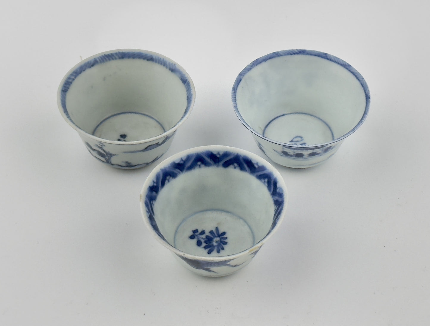 Three Chinoiserie Teabowl Set Circa 1725, Qing Dynasty, Yongzheng Reign