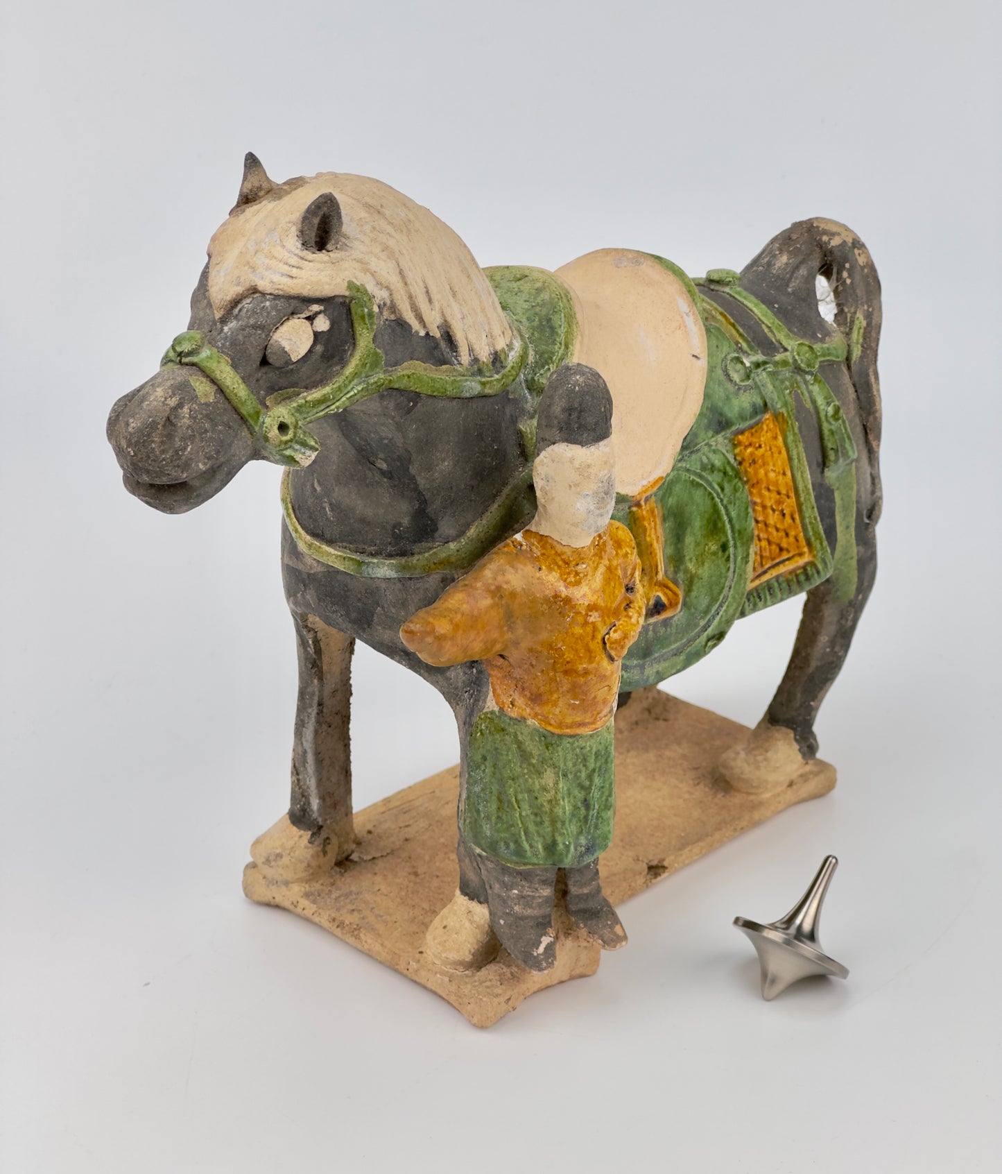 Green-Glazed Horse and Rider, Ming period(15-16th Century)