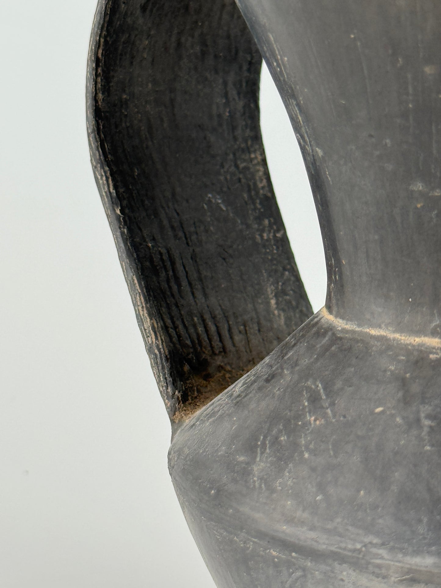 Double-handled Black Pottery Vessel