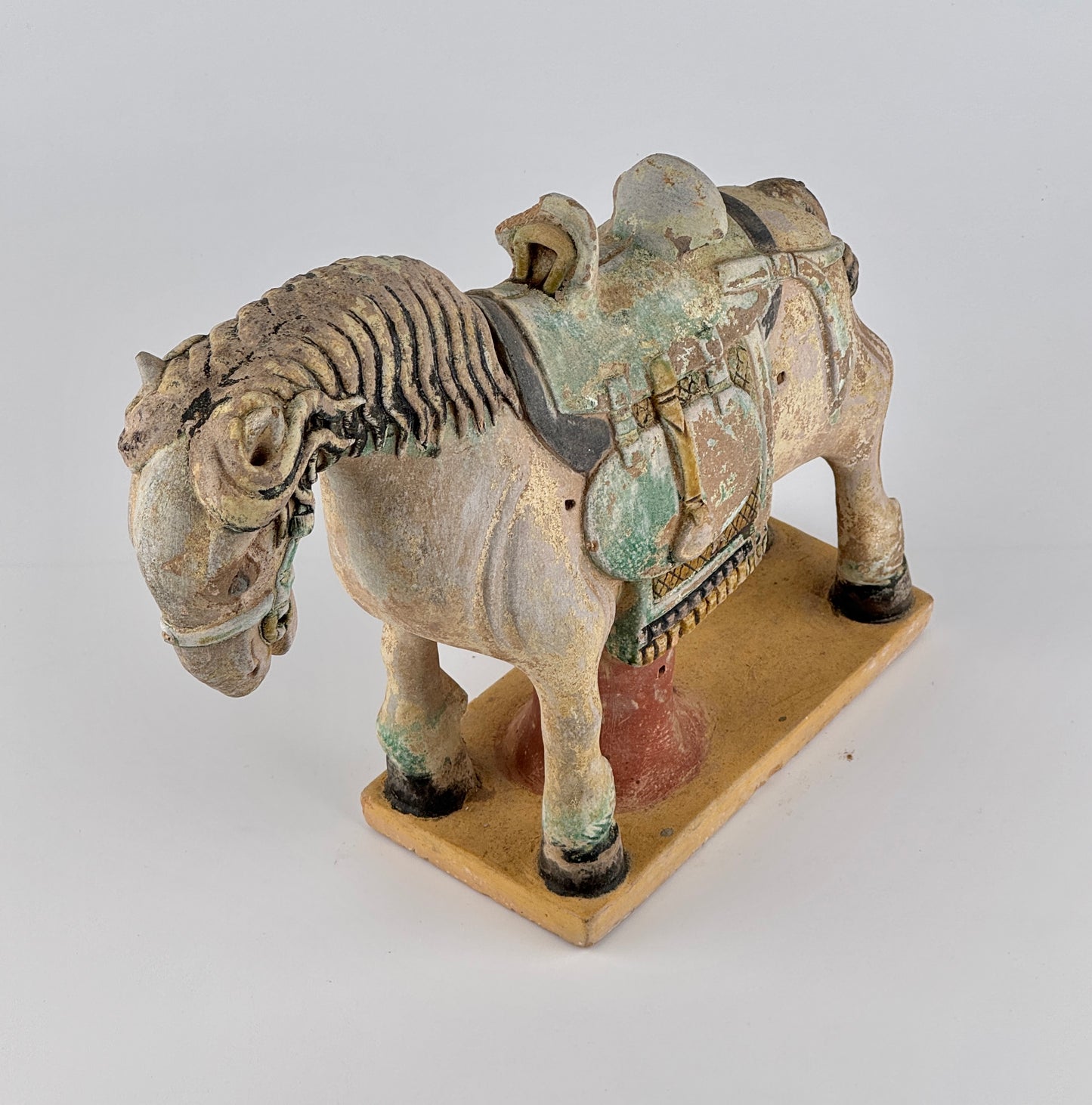 Ming Period Large Pottery Horse with Saddle (15-16th Century)