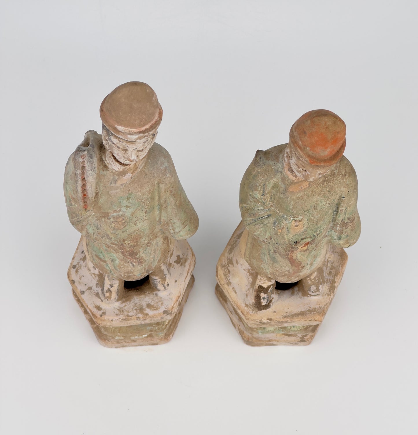 Standing Green Glazed Pottery Attendant Figure