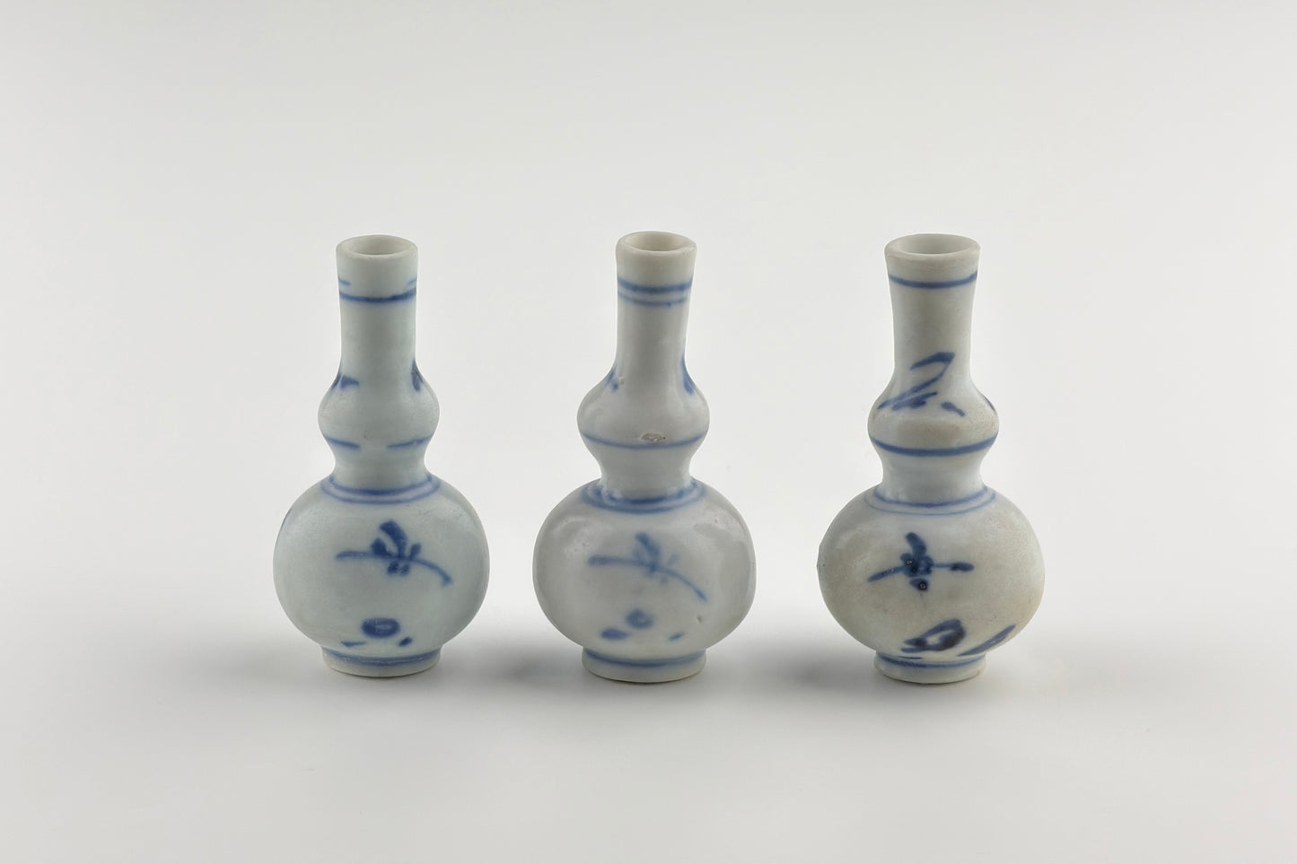 Three Blue and White Miniature Vases, C 1725, Qing Dynasty, Yongzheng Era