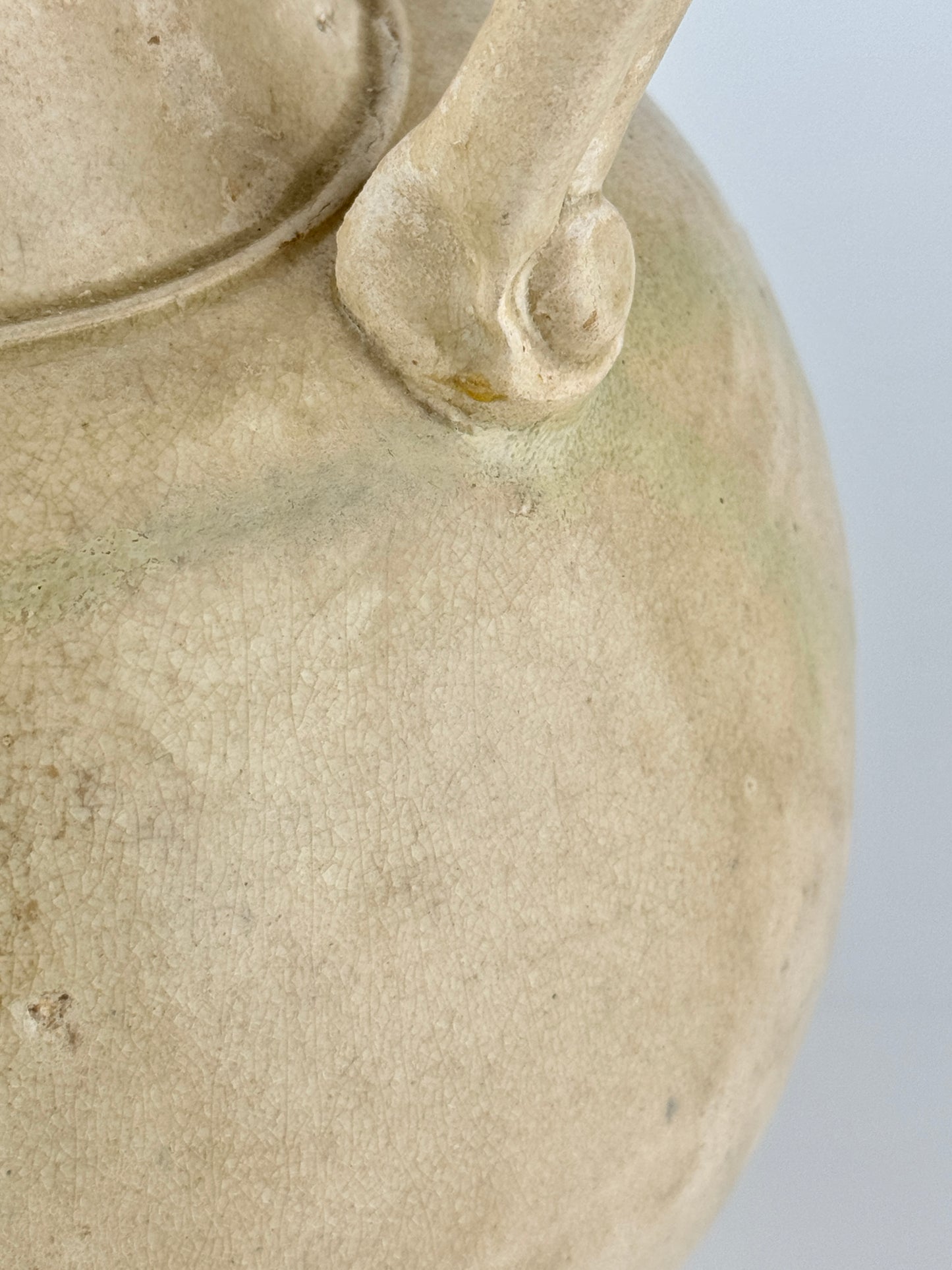 A Large and Rare Straw-Glazed Pottery Amphora, Tang Dynasty