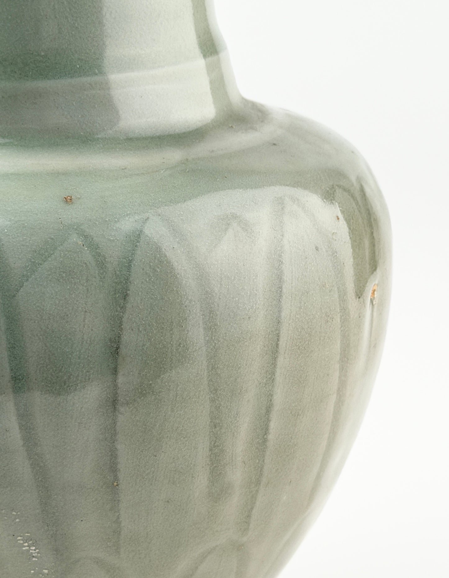 Carved 'Longquan' Celadon-glazed Funerary vase and cover, Song dynasty