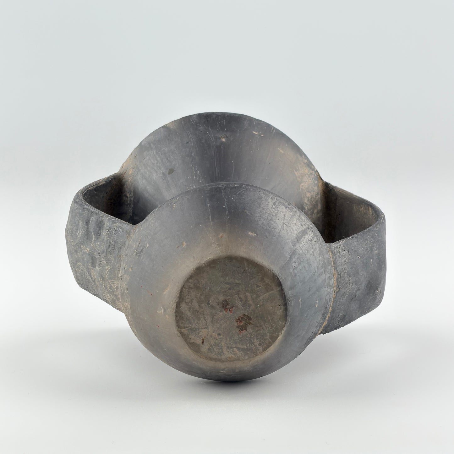 Double-handled Black Pottery Vessel