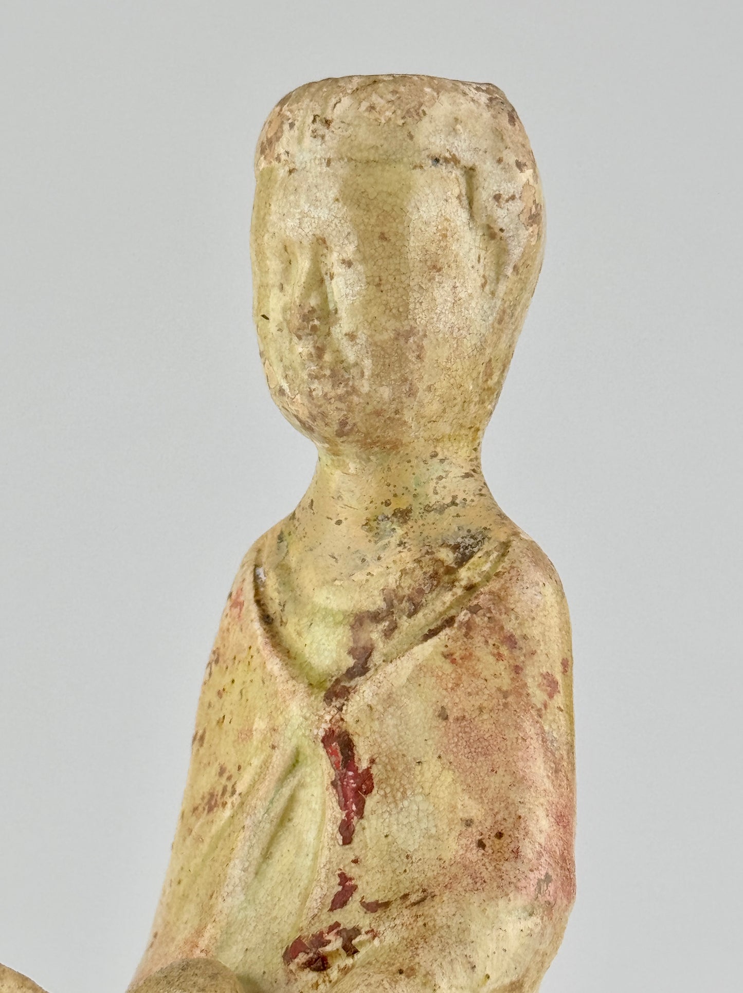 Straw-Glazed Pottery Figure of a man on Horseback, Sui to Tang Dynasty