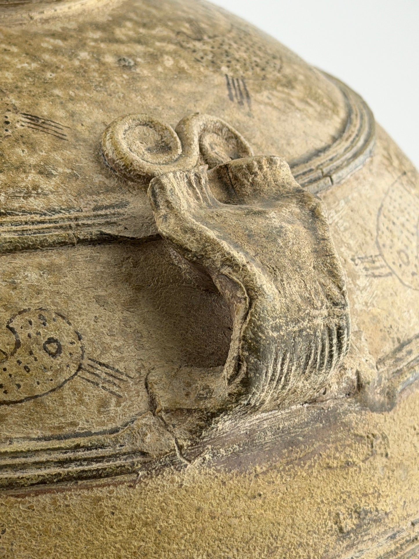 Large Yue Globular Stoneware Jar, Han Dynasty-Three Kingdoms