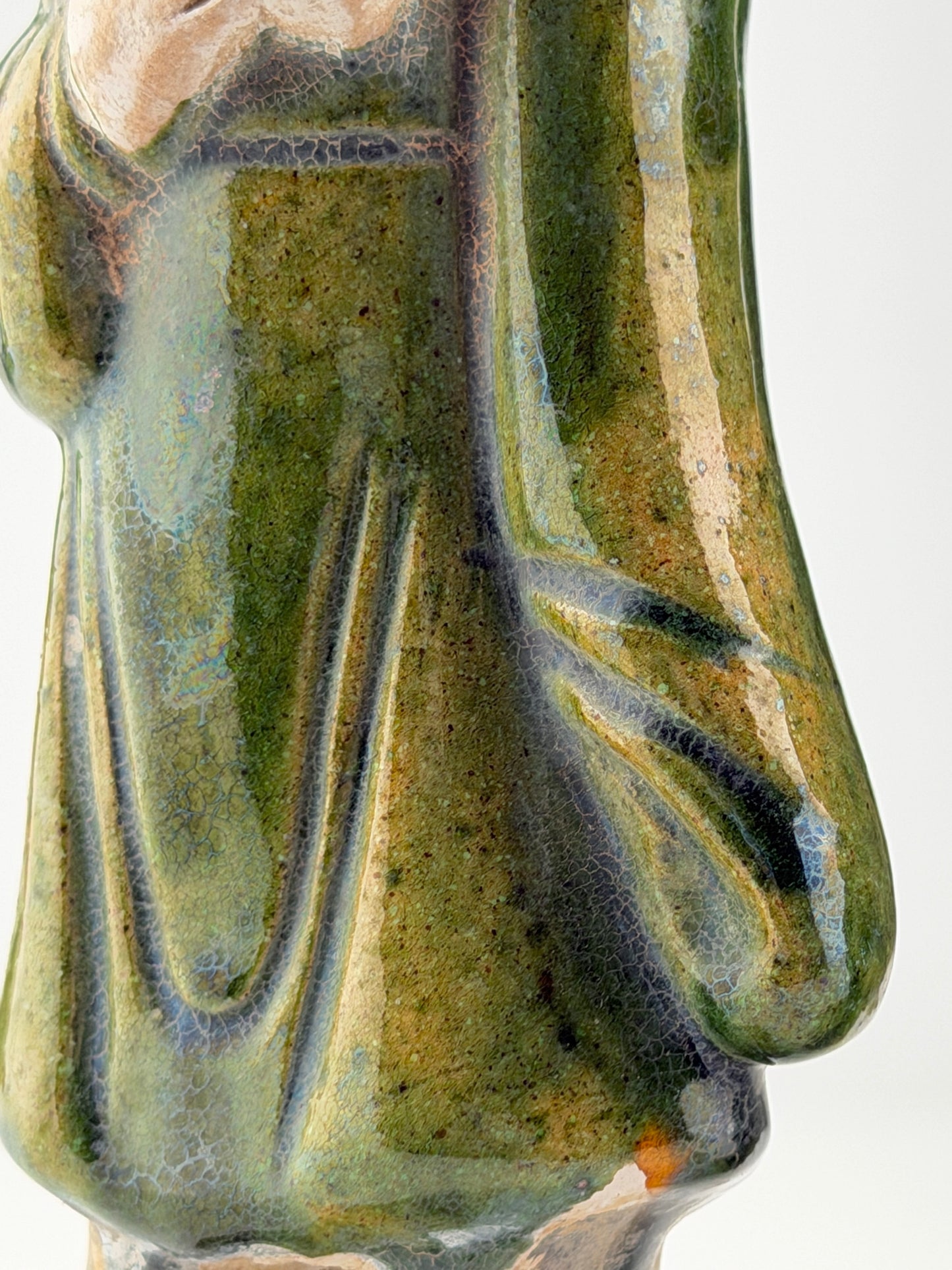 Two Green Glazed Court Figures, Ming Period