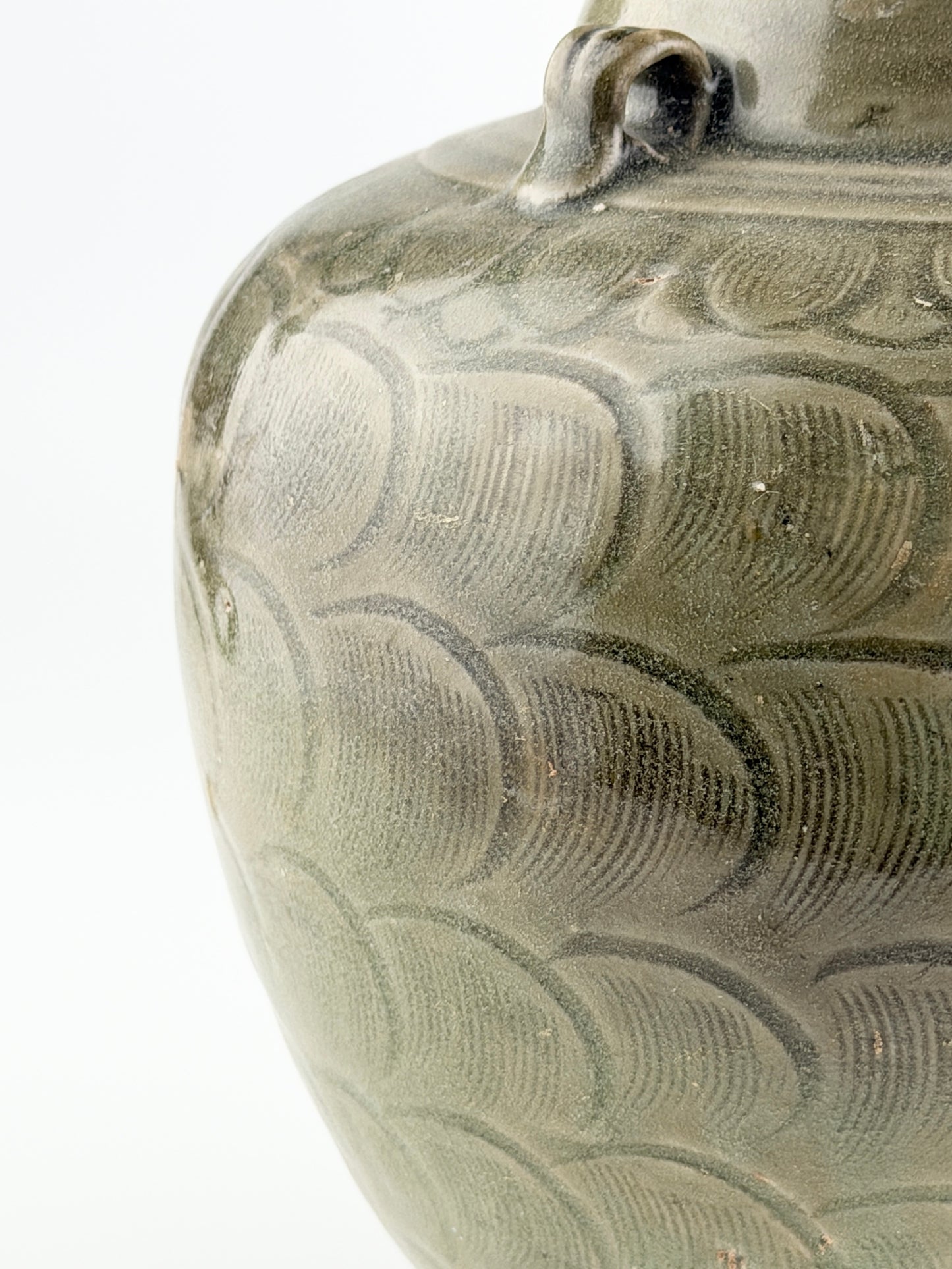 Celadon jar with carved lotus petal design, Song Dynasty