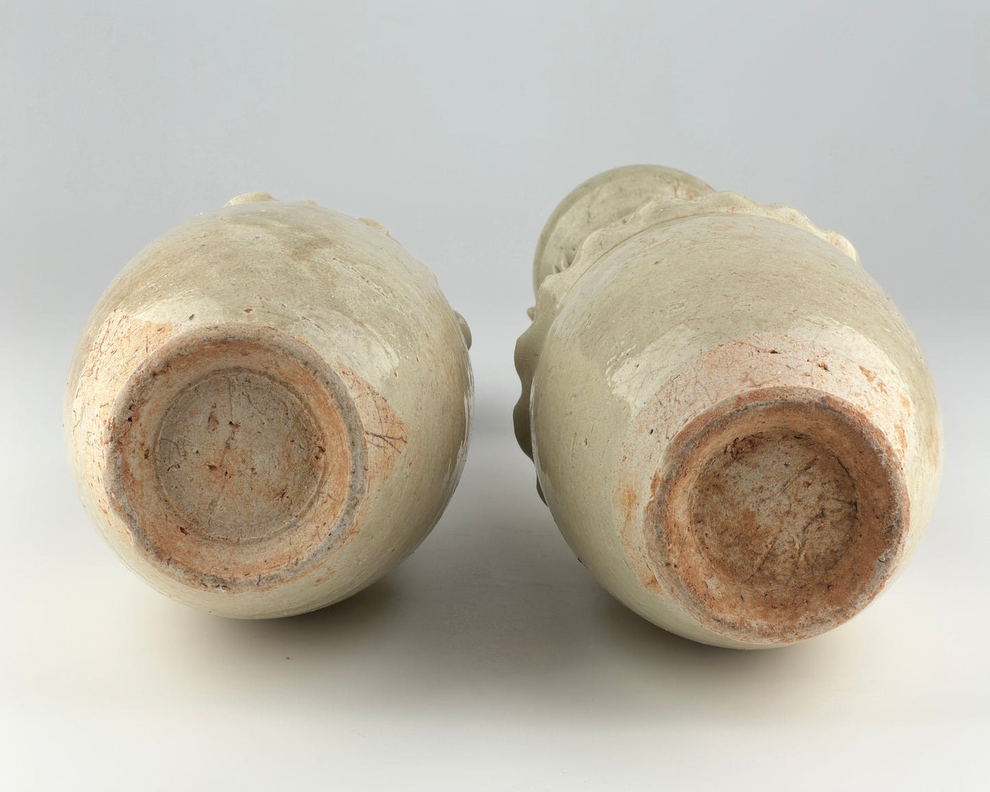 Pair of Qingbai Funerary Vases with Daoist figures, Southern Song Dynasty