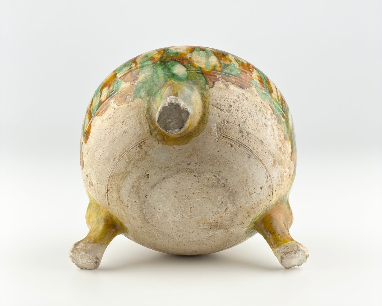 Sancai-Glazed Pottery Tripod Jar, Tang Dynasty