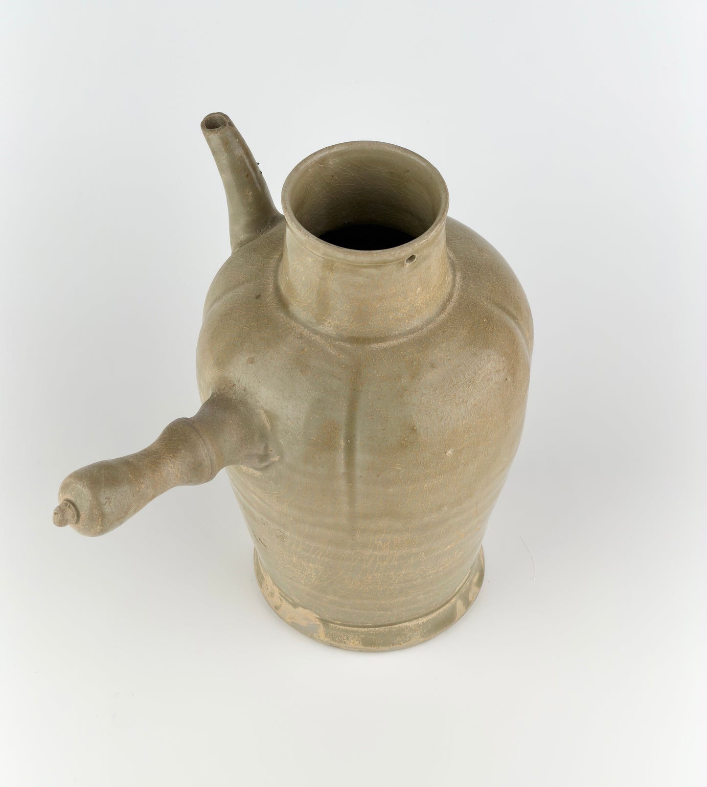 Celadon Ewer with Straight Handle, Tang to Northern Song Dynasty
