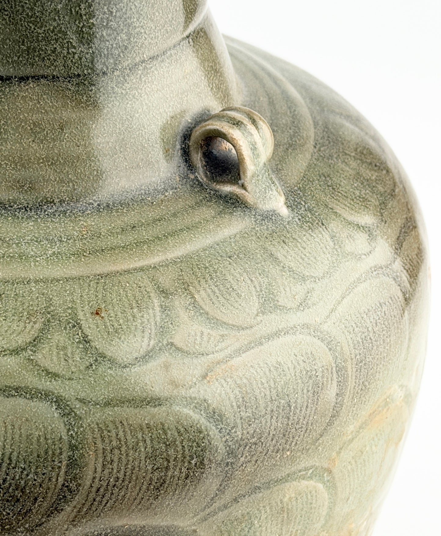 Celadon jar with carved lotus petal design, Song Dynasty