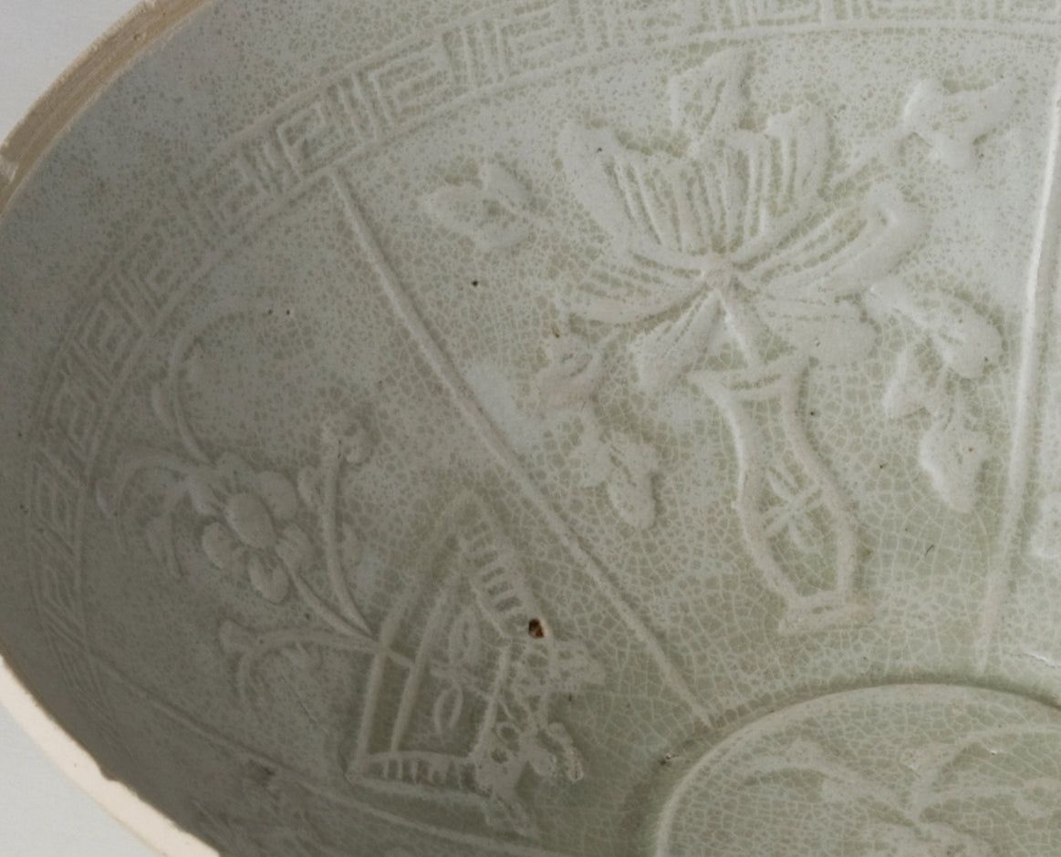 Bowl with Hexagonal Radial Floral Design, Song Dynasty