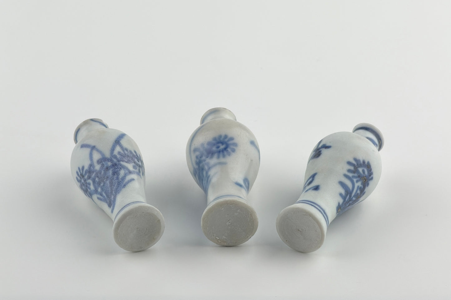 Three Blue and White Miniature Vases, C 1725, Qing Dynasty, Yongzheng Era