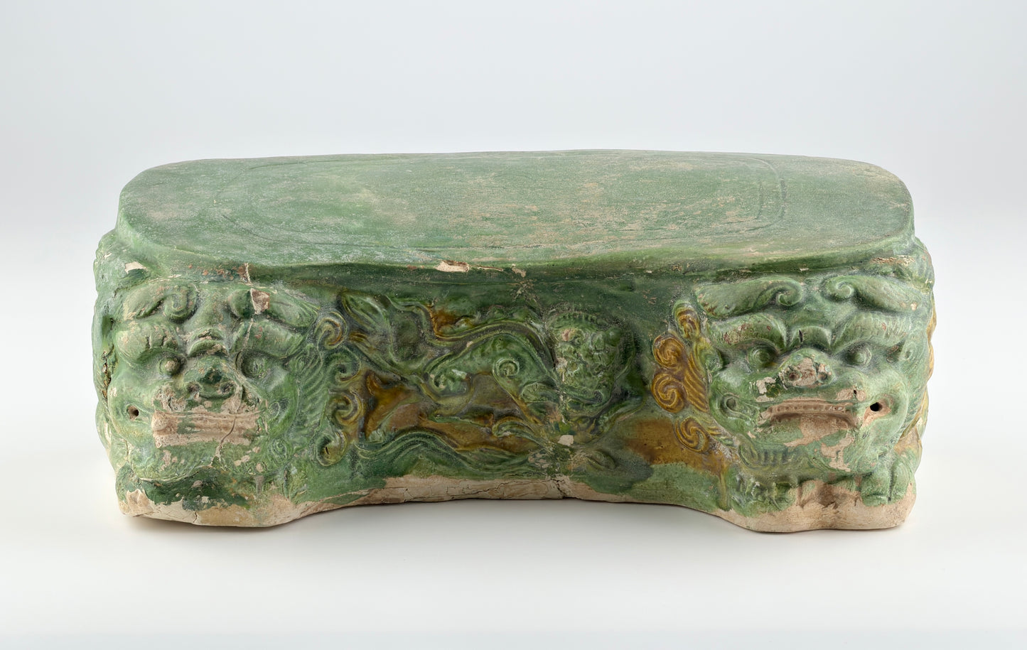 Sancai-glazed pottery 'Haitai' Pillow, Tang dynasty