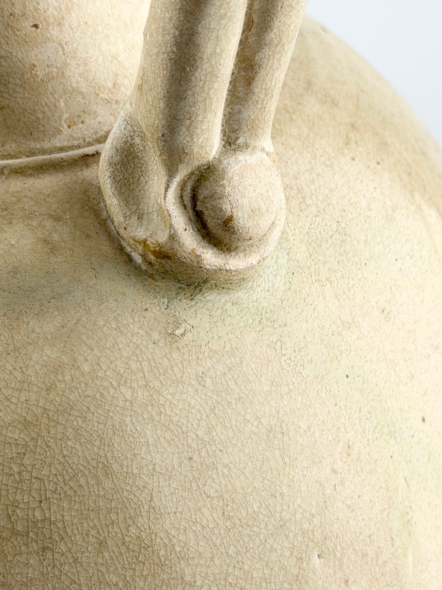 A Large and Rare Straw-Glazed Pottery Amphora, Tang Dynasty