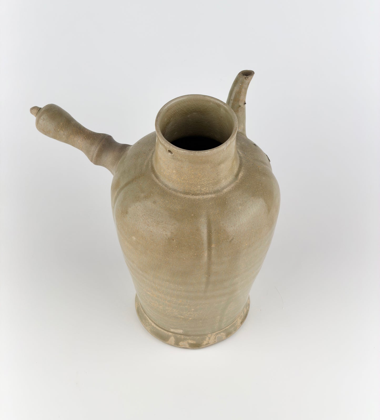 Celadon Ewer with Straight Handle, Tang to Northern Song Dynasty