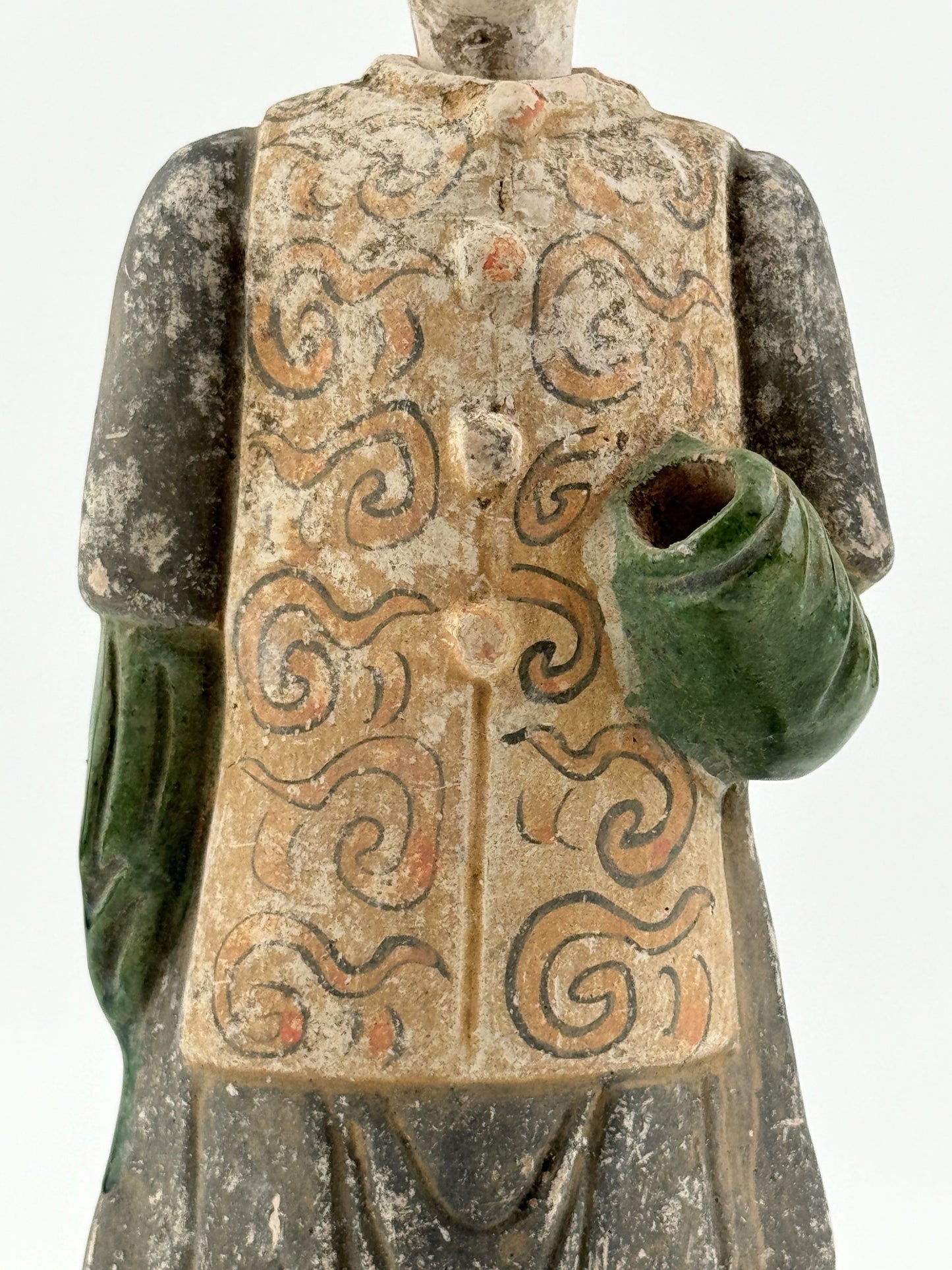 Rare Figure of an Attendant Wearing Swirling Pattern Vest, Ming Dynasty(1368-1644)