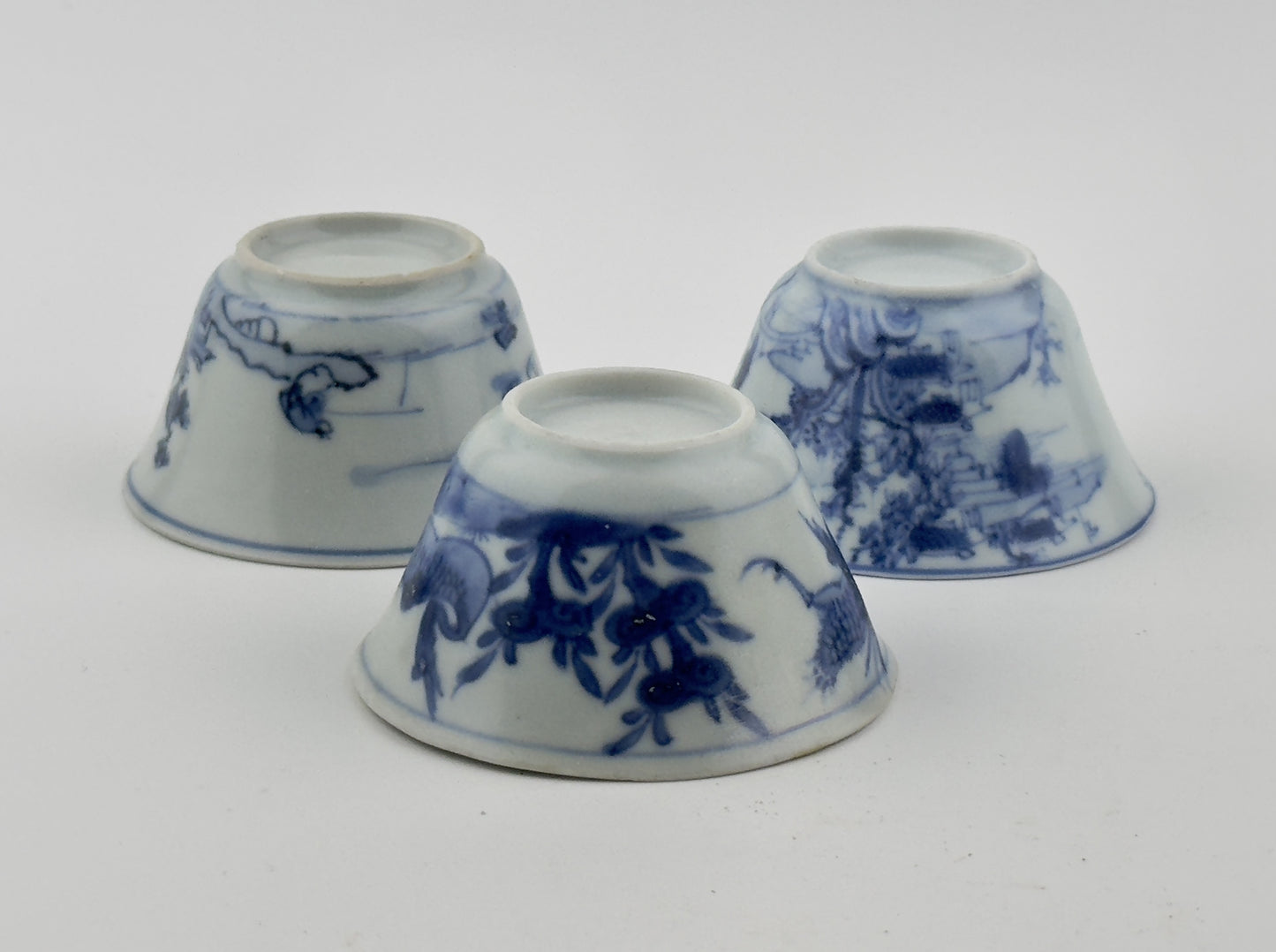 Three Chinoiserie Teabowl Set Circa 1725, Qing Dynasty, Yongzheng Reign