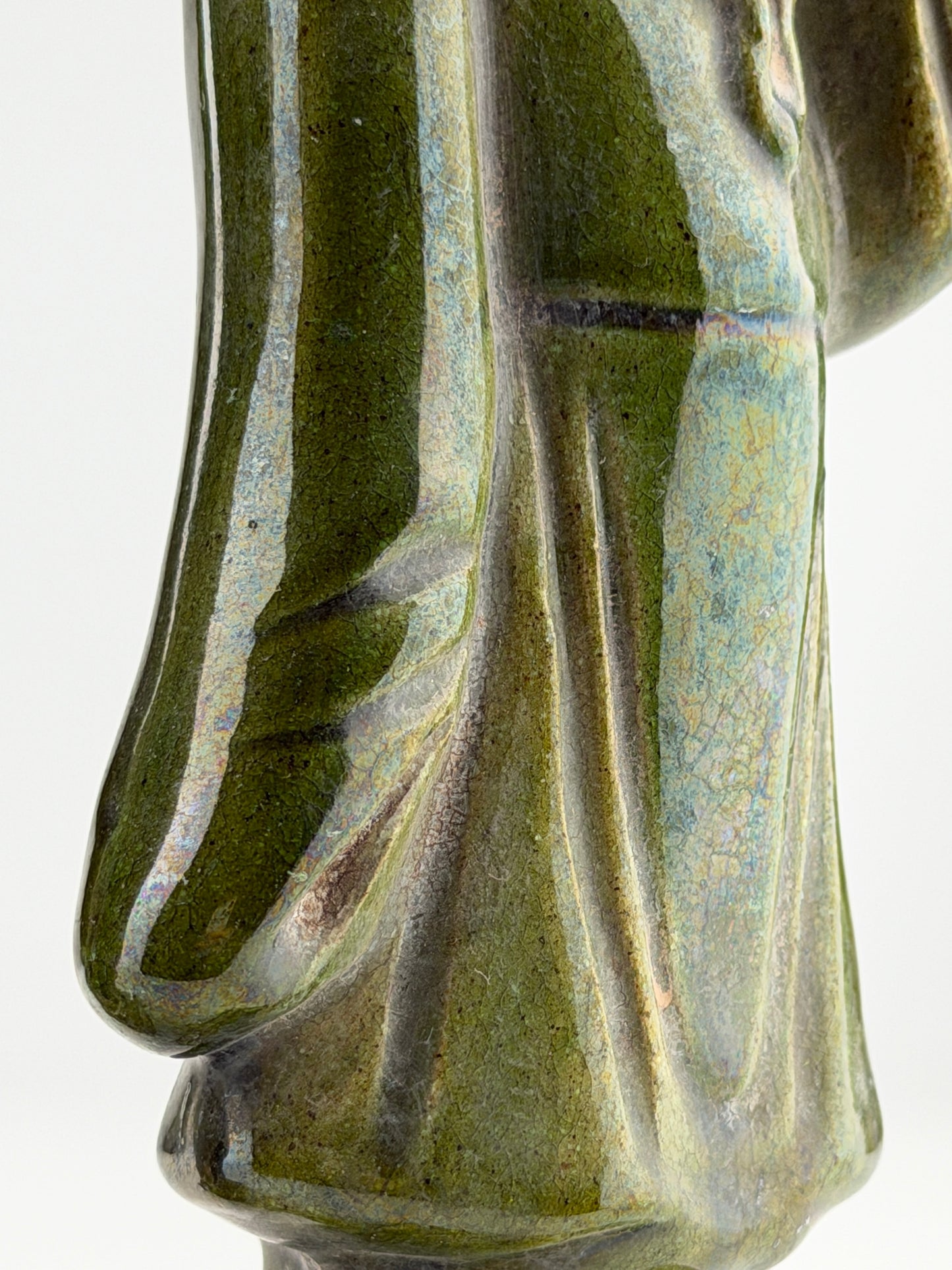 Two Green Glazed Court Figures, Ming Period