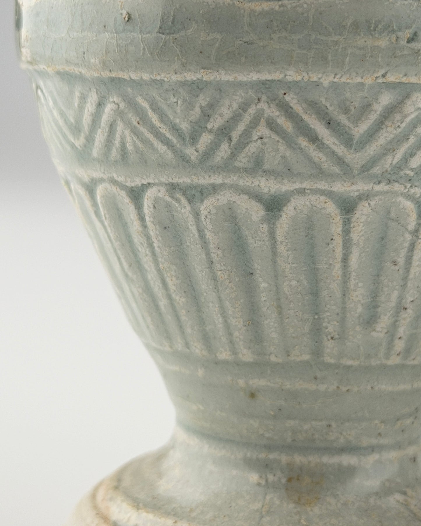 Two white ware vases with flower design, Yuan Dynasty, 14th century