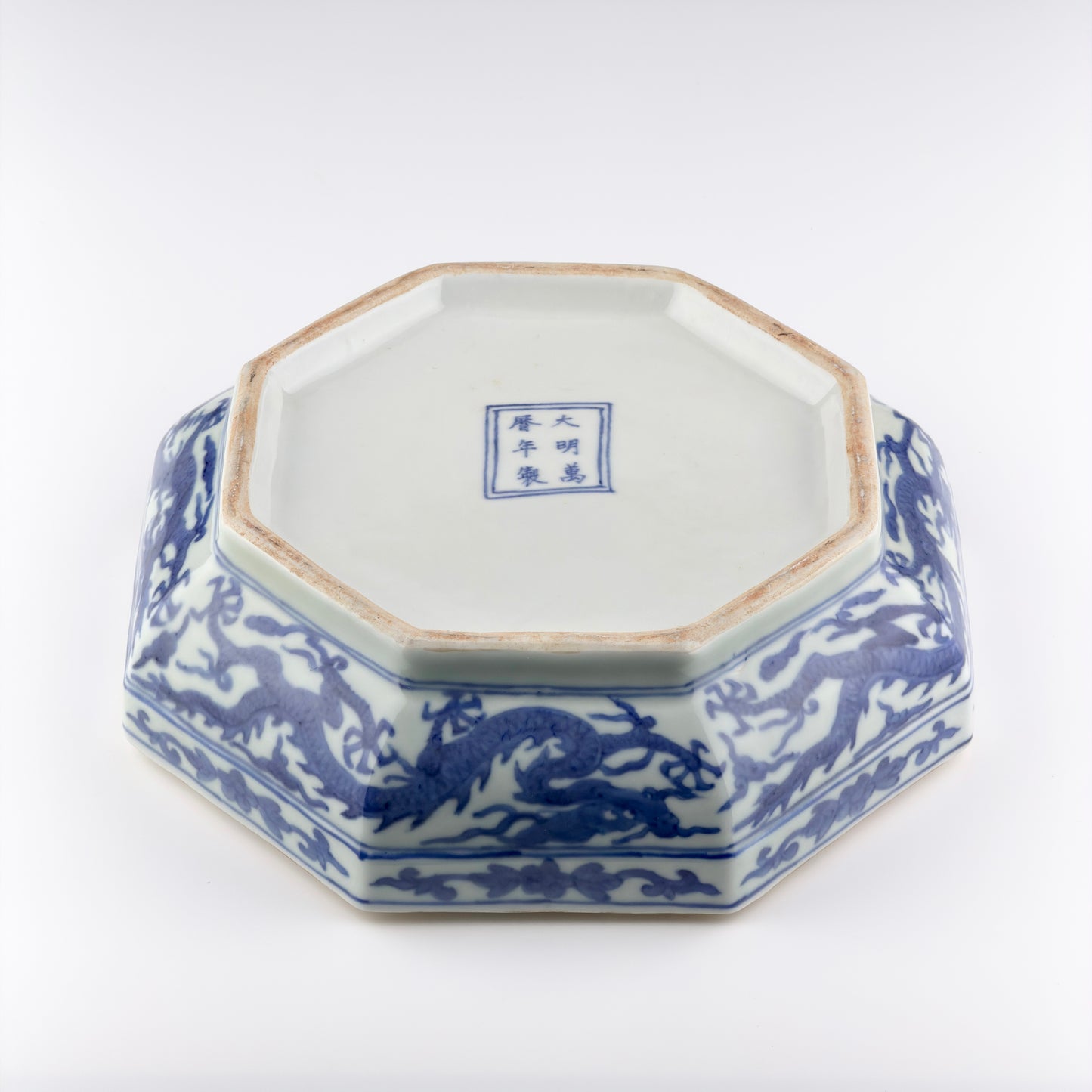 A Rare Blue And White Octagonal Box And Cover, Ming Dynasty Wanli Six-Character Mark And Period