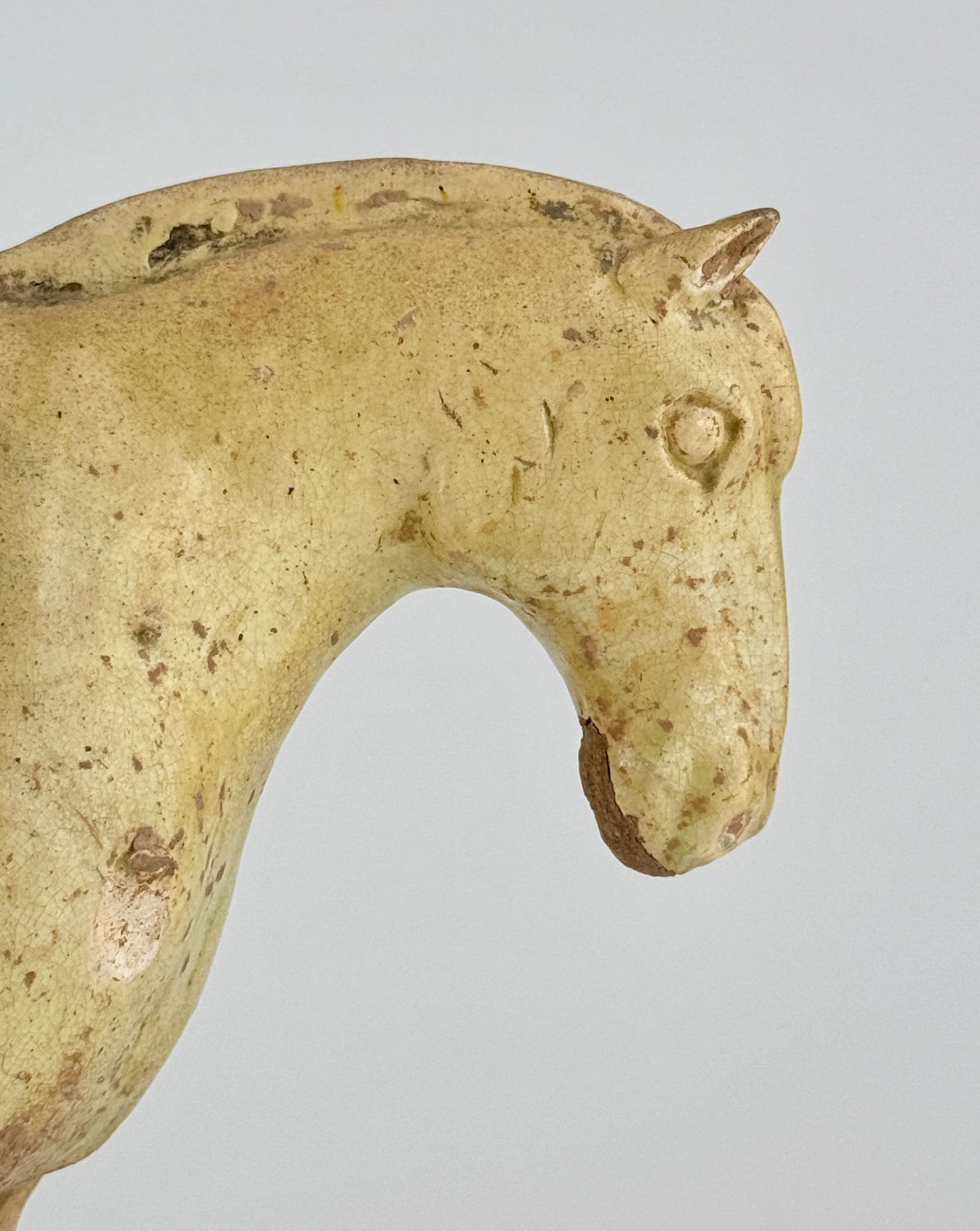 Straw-Glazed Pottery Figure of a man on Horseback, Sui to Tang Dynasty