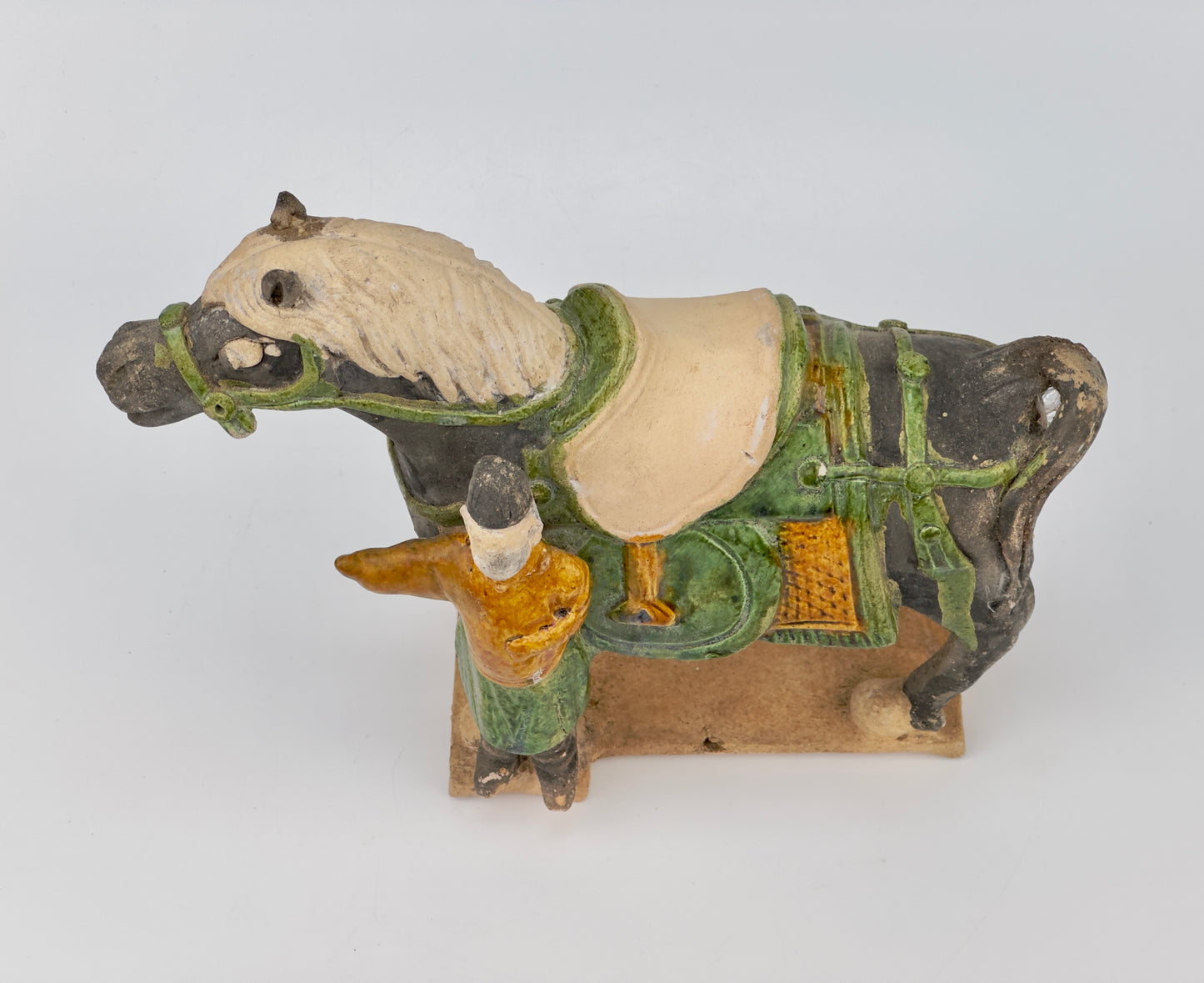 Green-Glazed Horse and Rider, Ming period(15-16th Century)