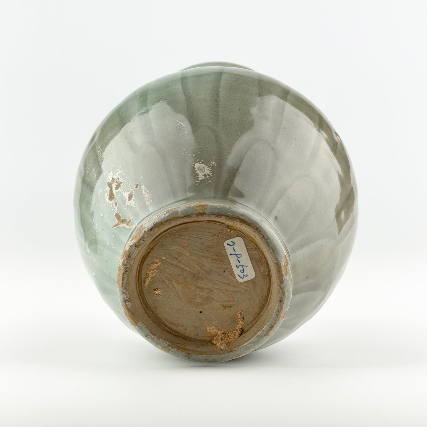 Carved 'Longquan' Celadon-glazed Funerary vase and cover, Song dynasty